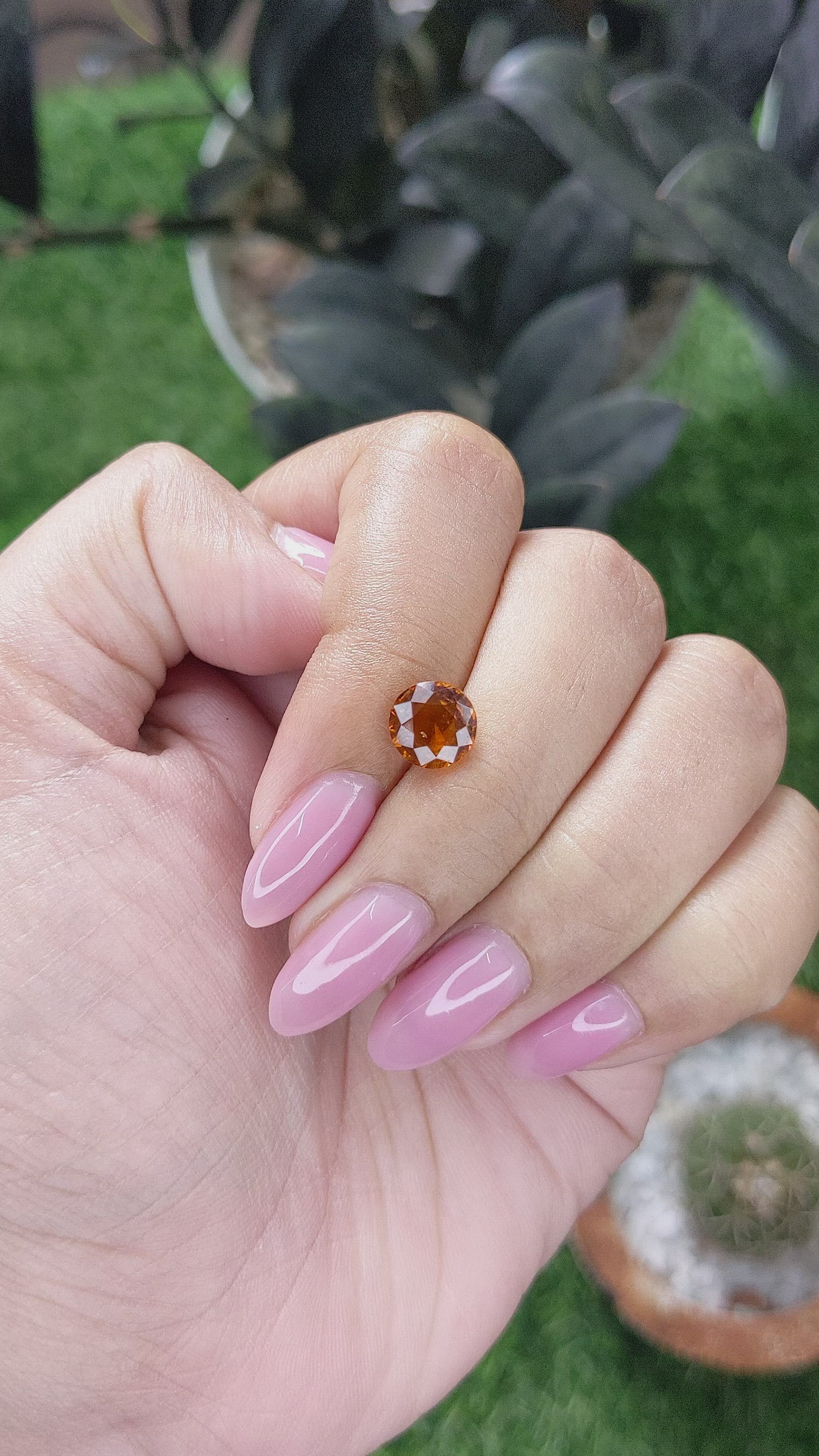 1.87 Ct. Orange Hessonite Garnet Size Video