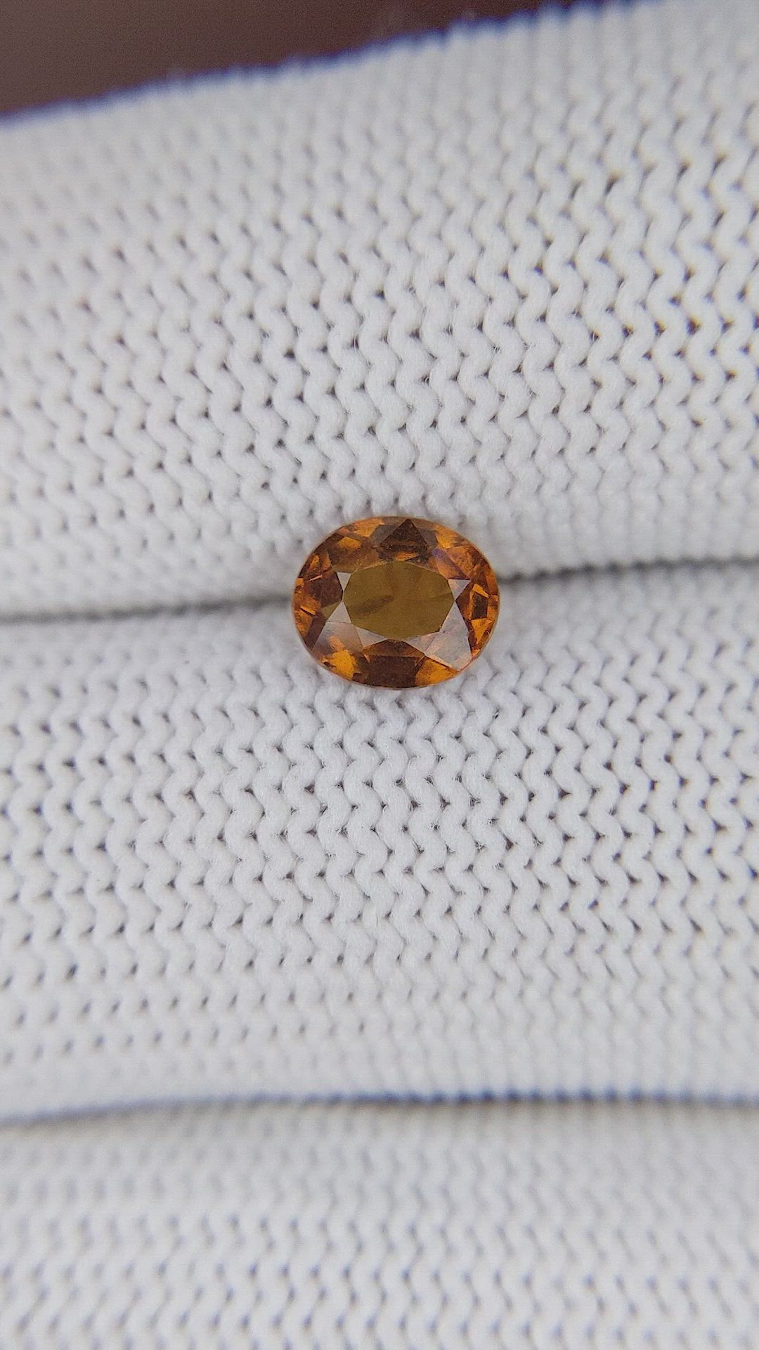 0.94 Ct. Orange Hessonite Garnet Size Video