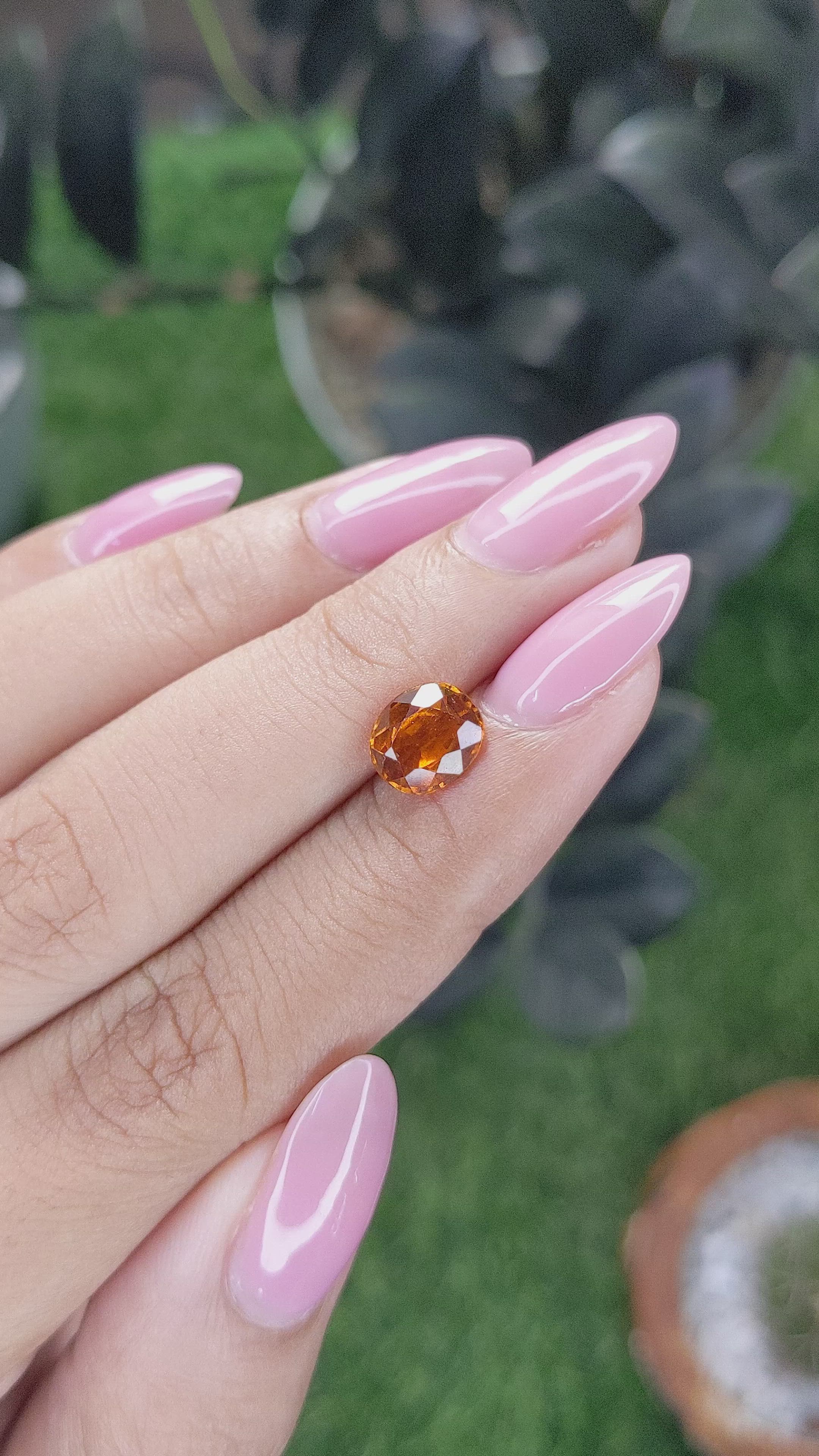 1.83 Ct. Orange Hessonite Garnet Size Video