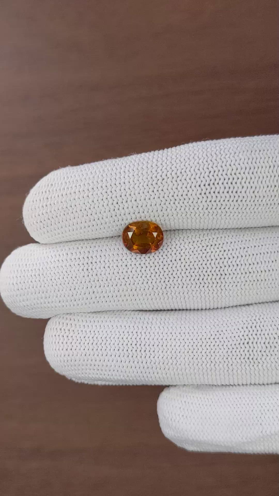 2.33 Ct. Golden Orange Hessonite Garnet Size Video