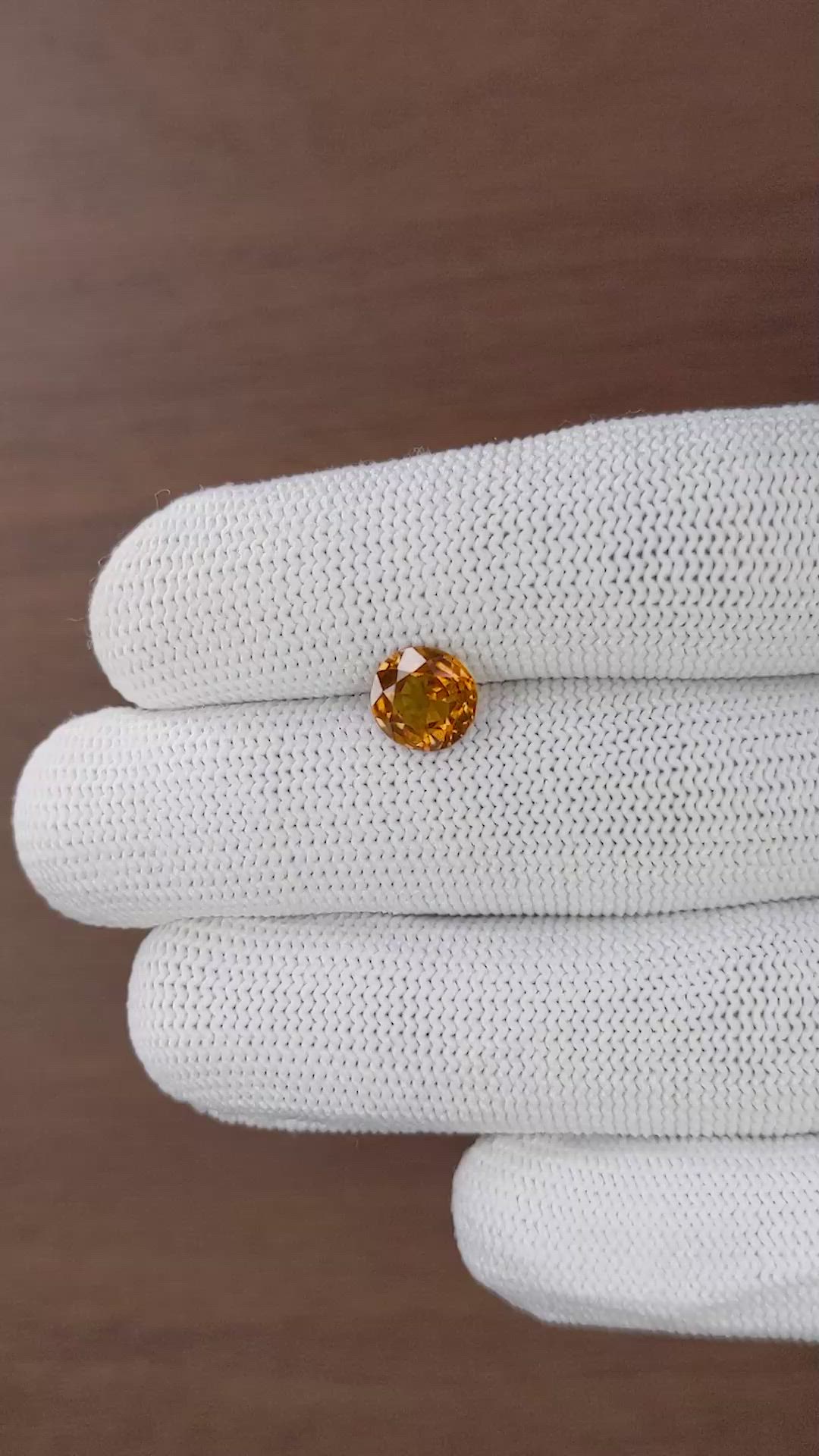 1.87 Ct. Golden Orange Hessonite Garnet Size Video