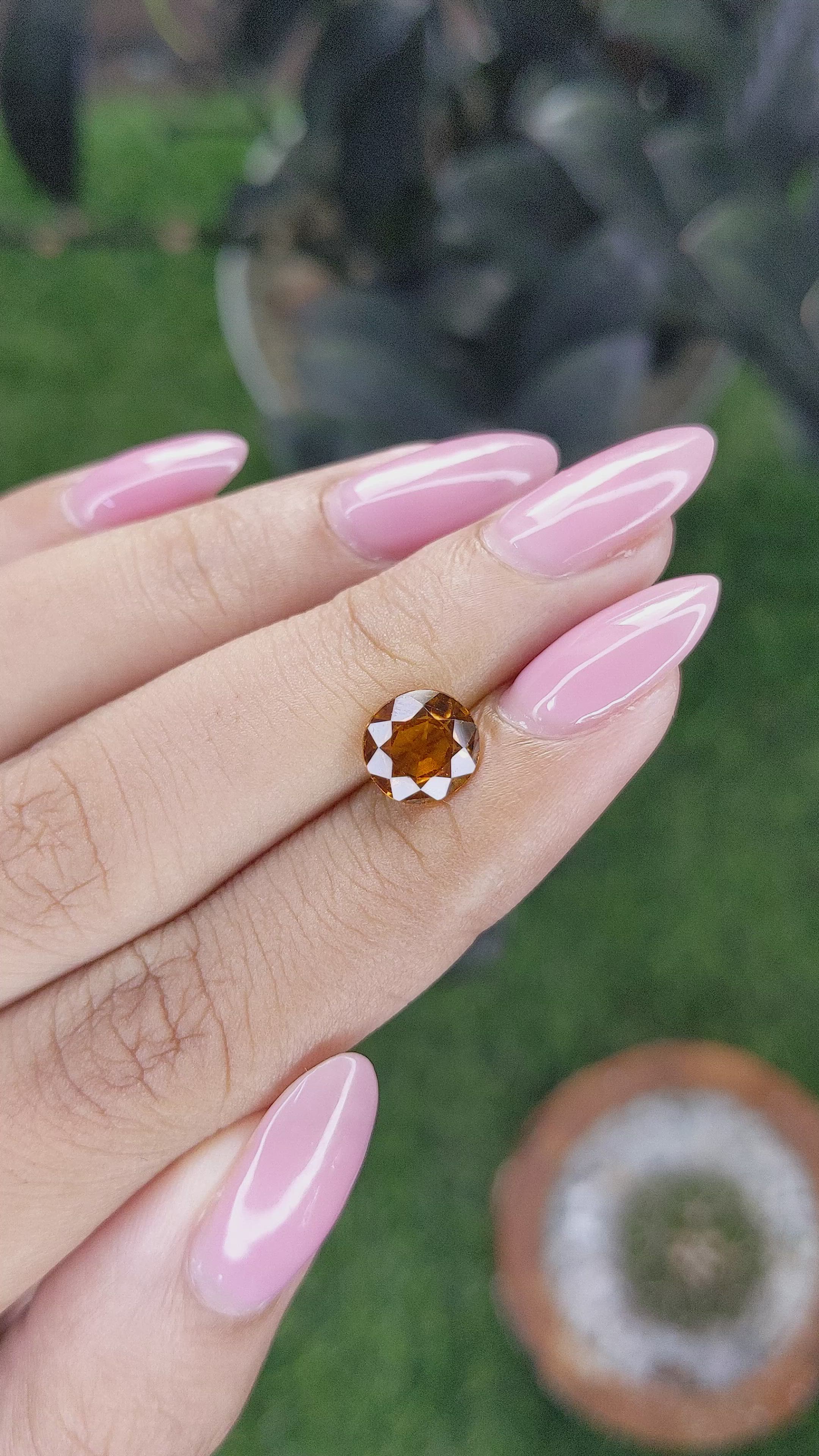 1.87 Ct. Golden Orange Hessonite Garnet Size Video