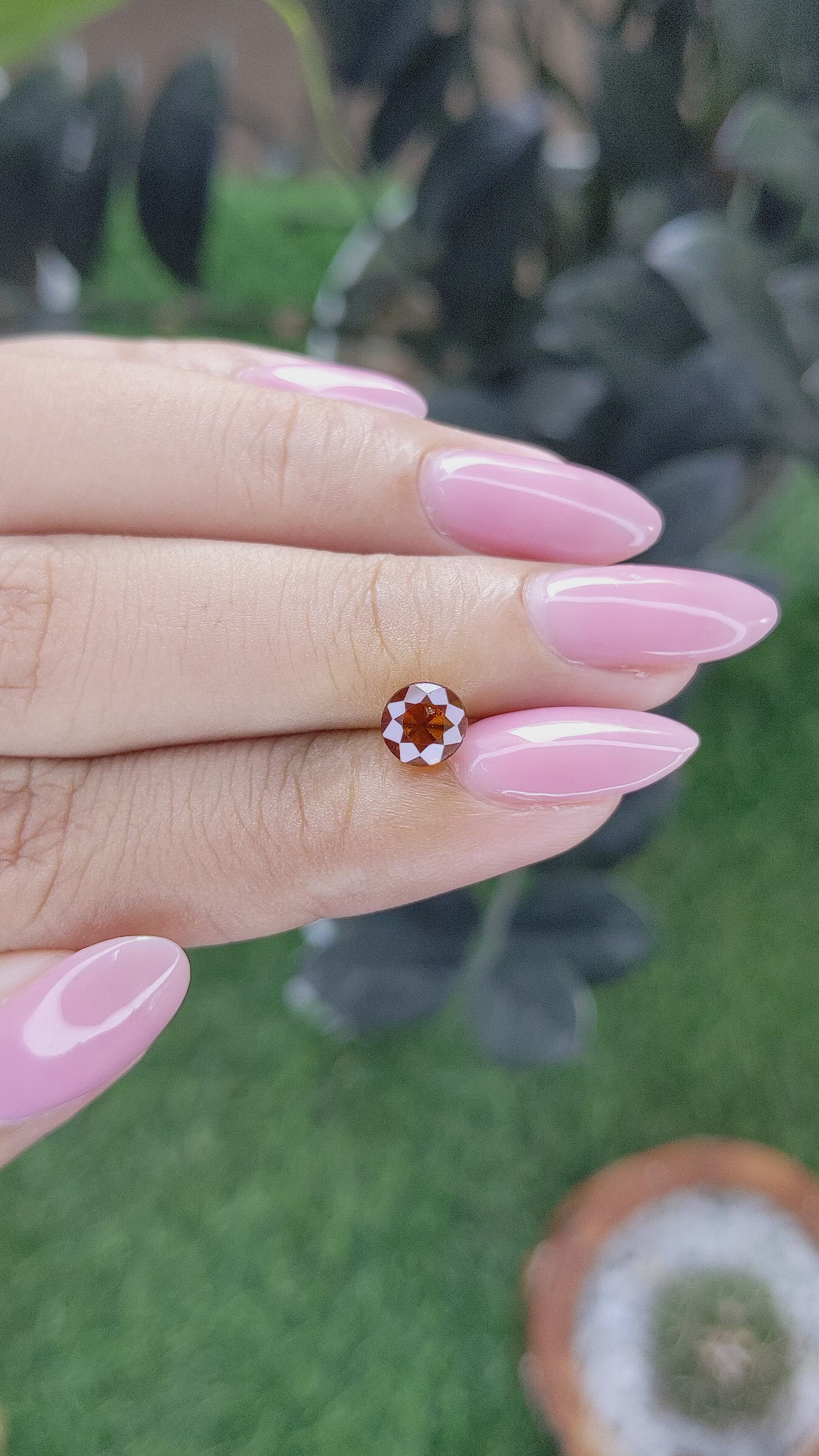 1.05 Ct. Reddish Brown Hessonite Garnet Size Video