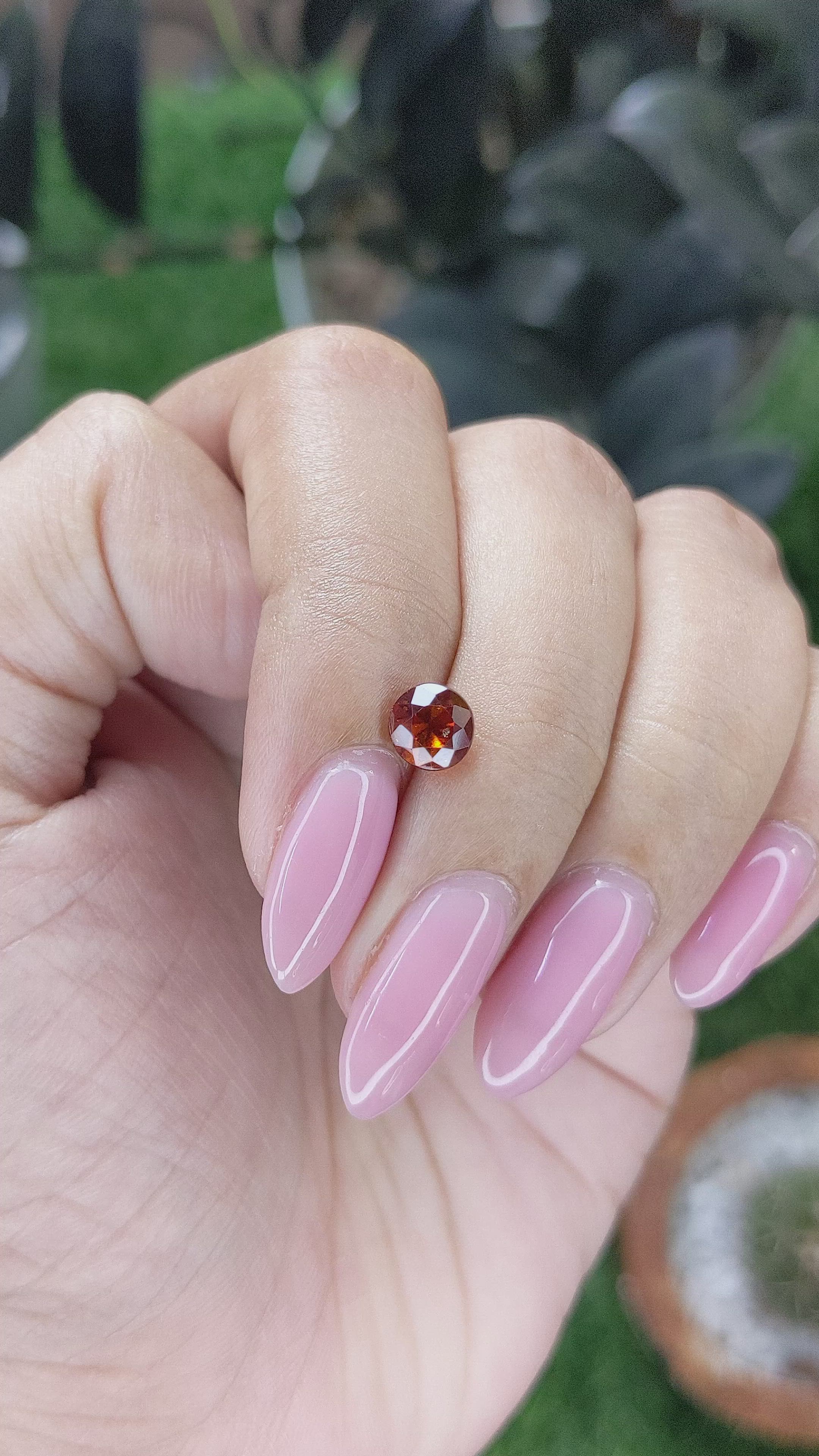 1.05 Ct. Reddish Brown Hessonite Garnet Size Video