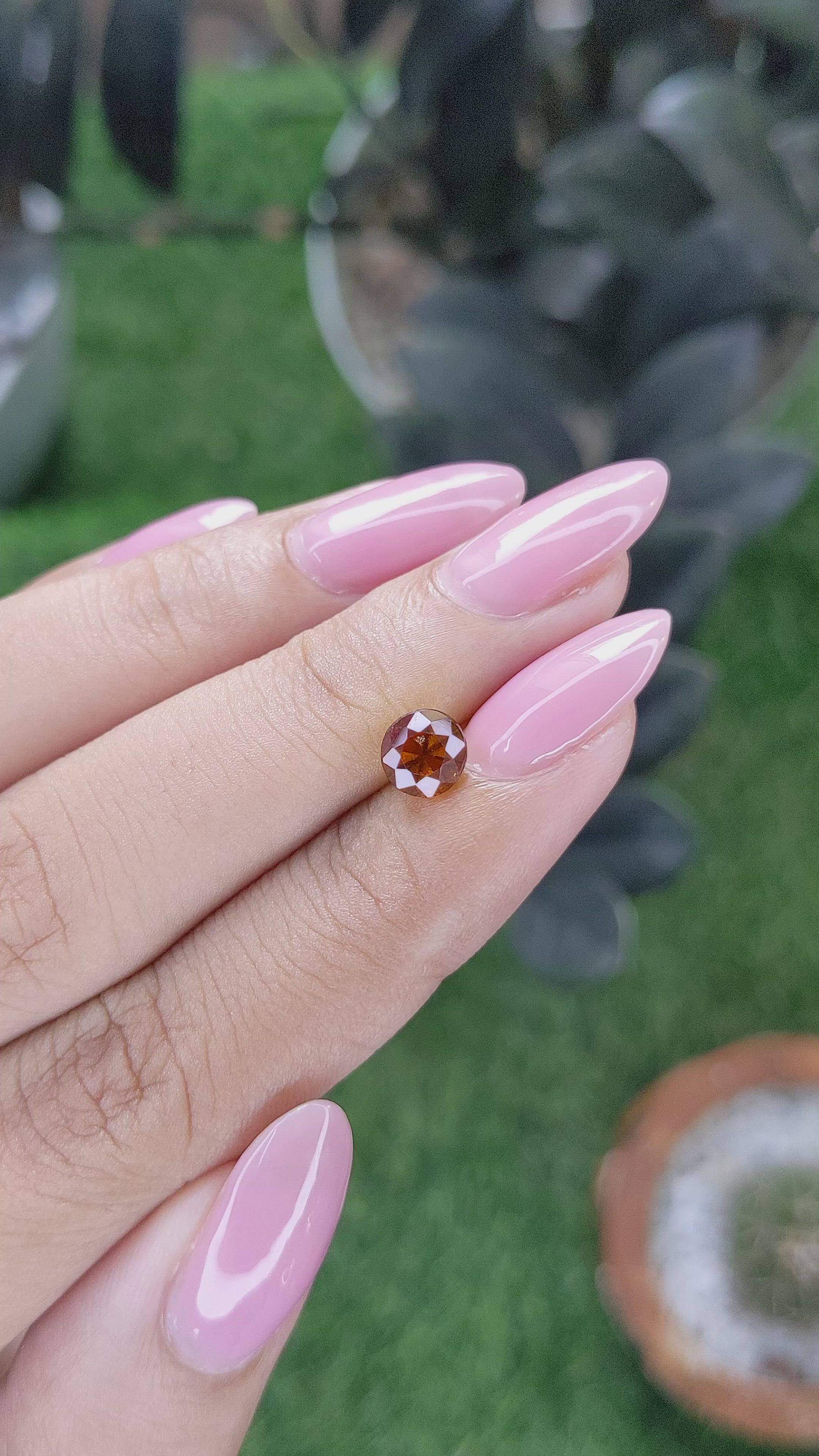 1.05 Ct. Reddish Brown Hessonite Garnet Size Video