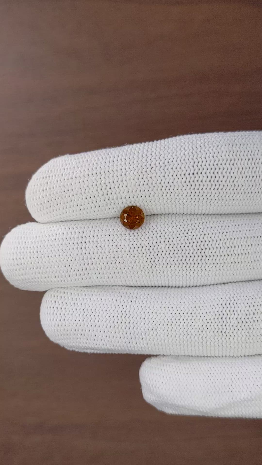 1.05 Ct. Reddish Brown Hessonite Garnet Size Video