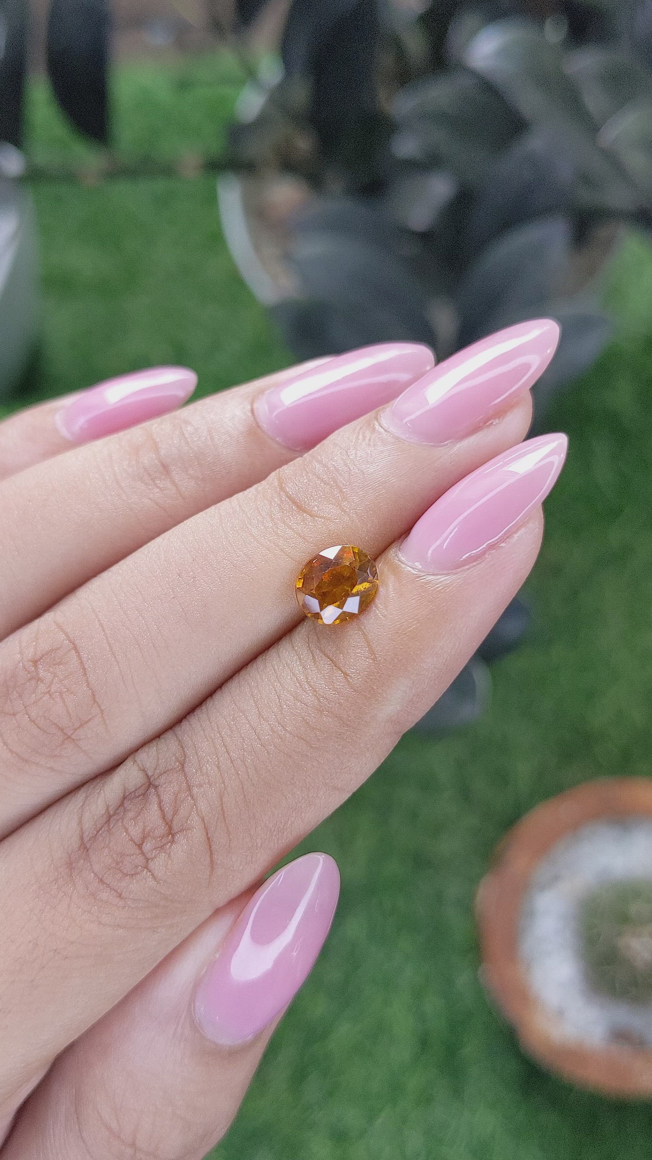 1.46 Ct. Golden Orange Hessonite Garnet Size Video
