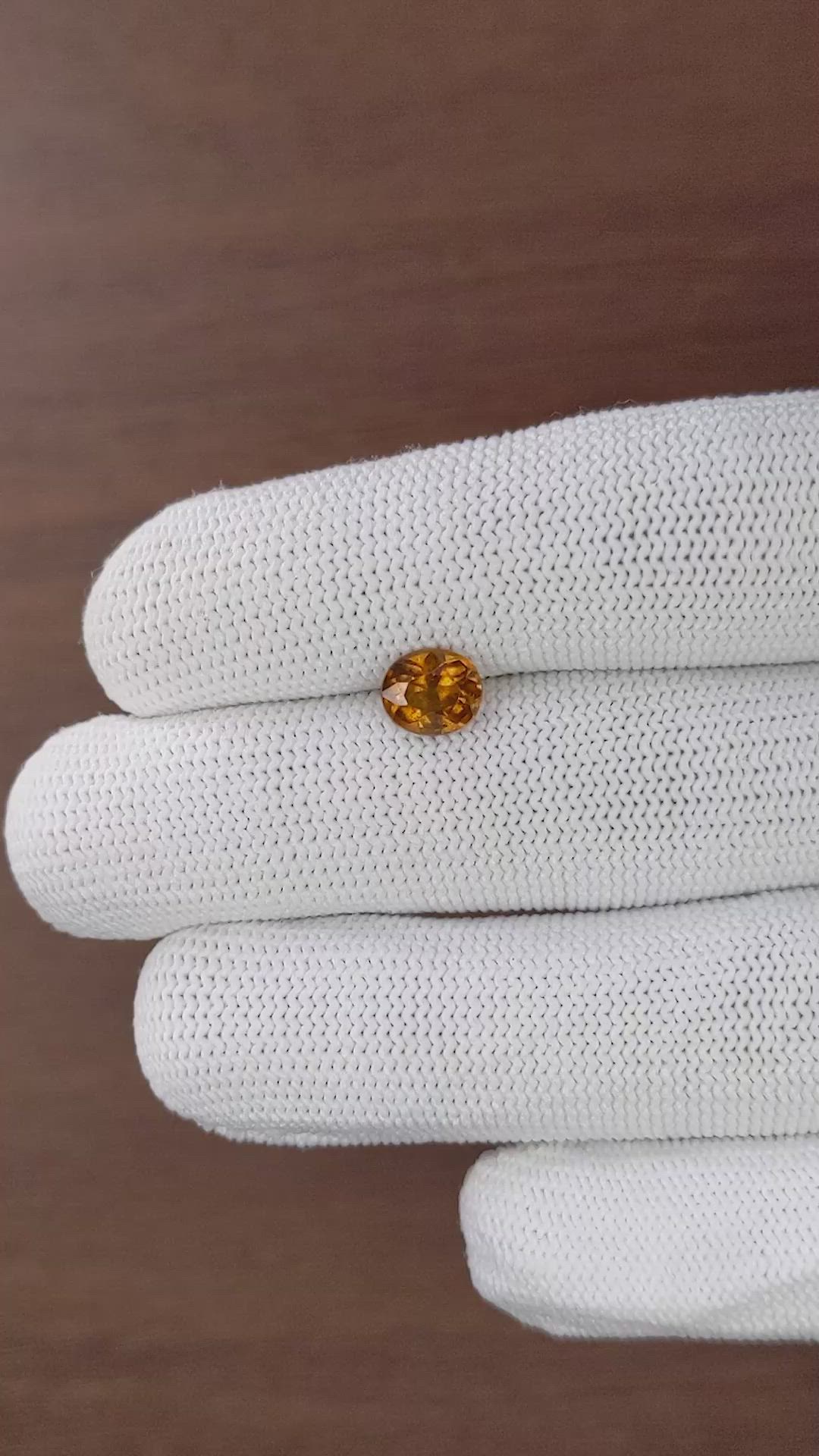 1.46 Ct. Golden Orange Hessonite Garnet Size Video