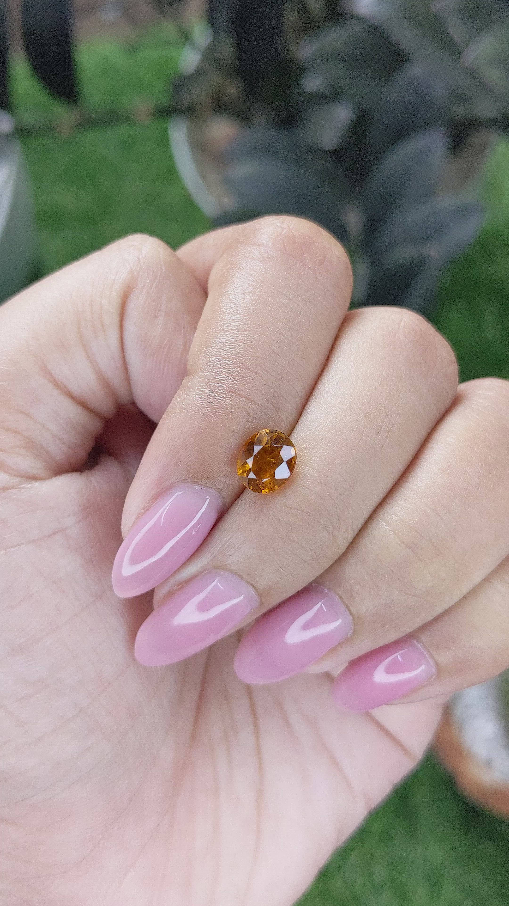 1.46 Ct. Golden Orange Hessonite Garnet Size Video