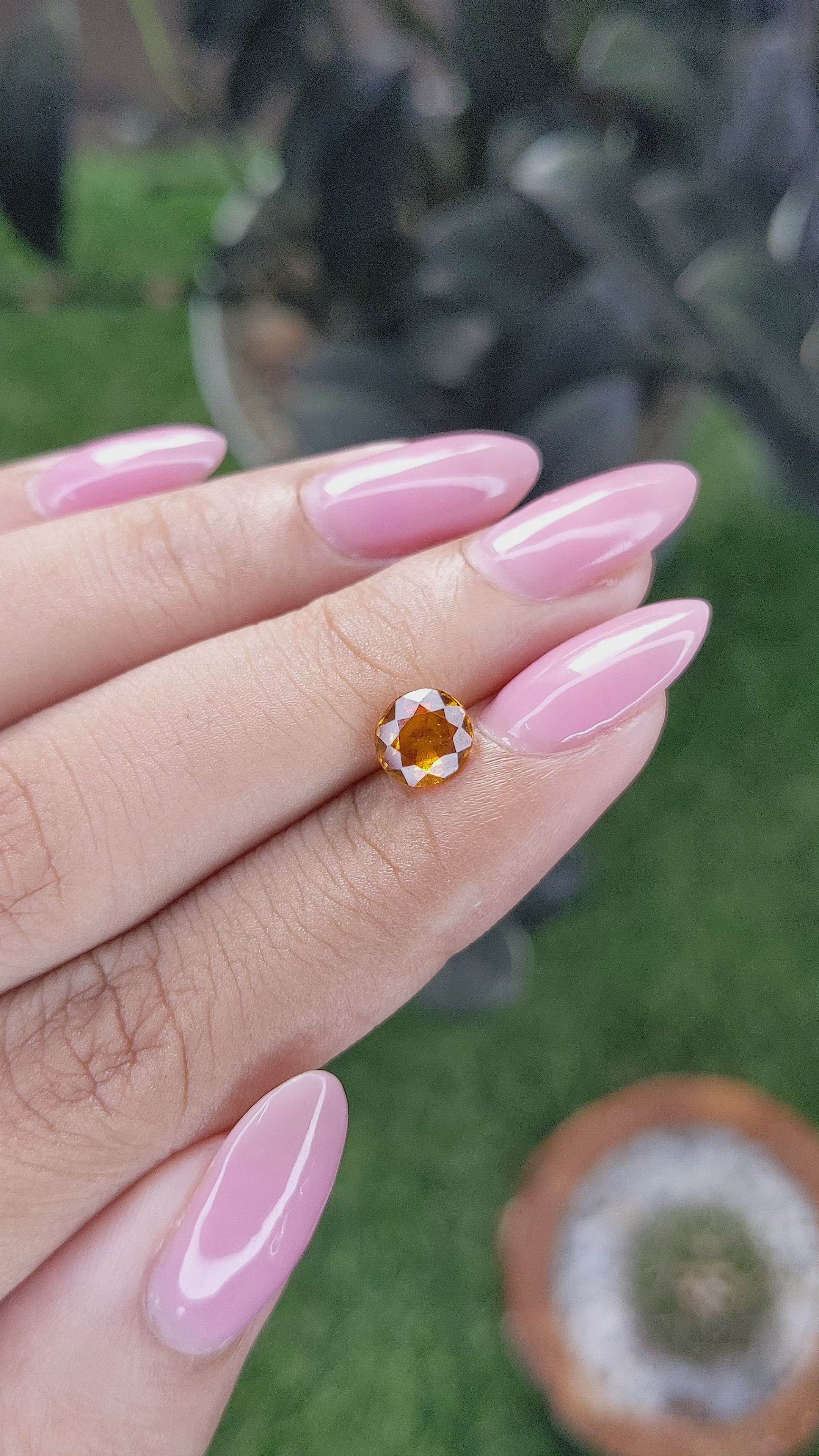 1.09 Ct. Golden Orange Hessonite Garnet Size Video