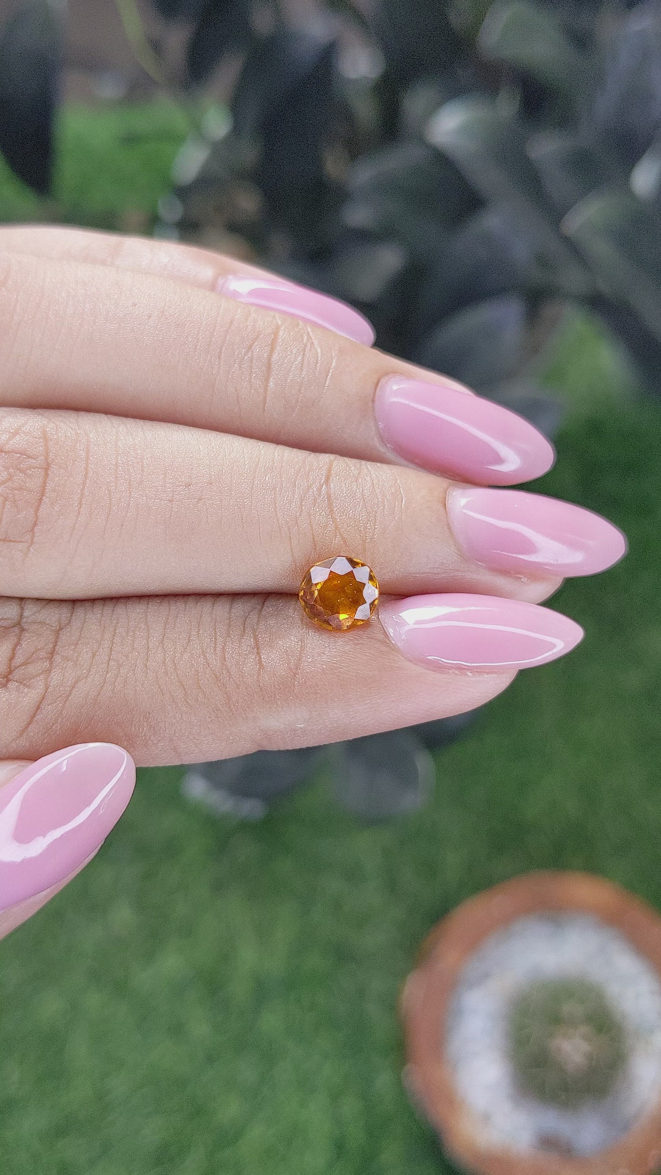 1.09 Ct. Golden Orange Hessonite Garnet Size Video