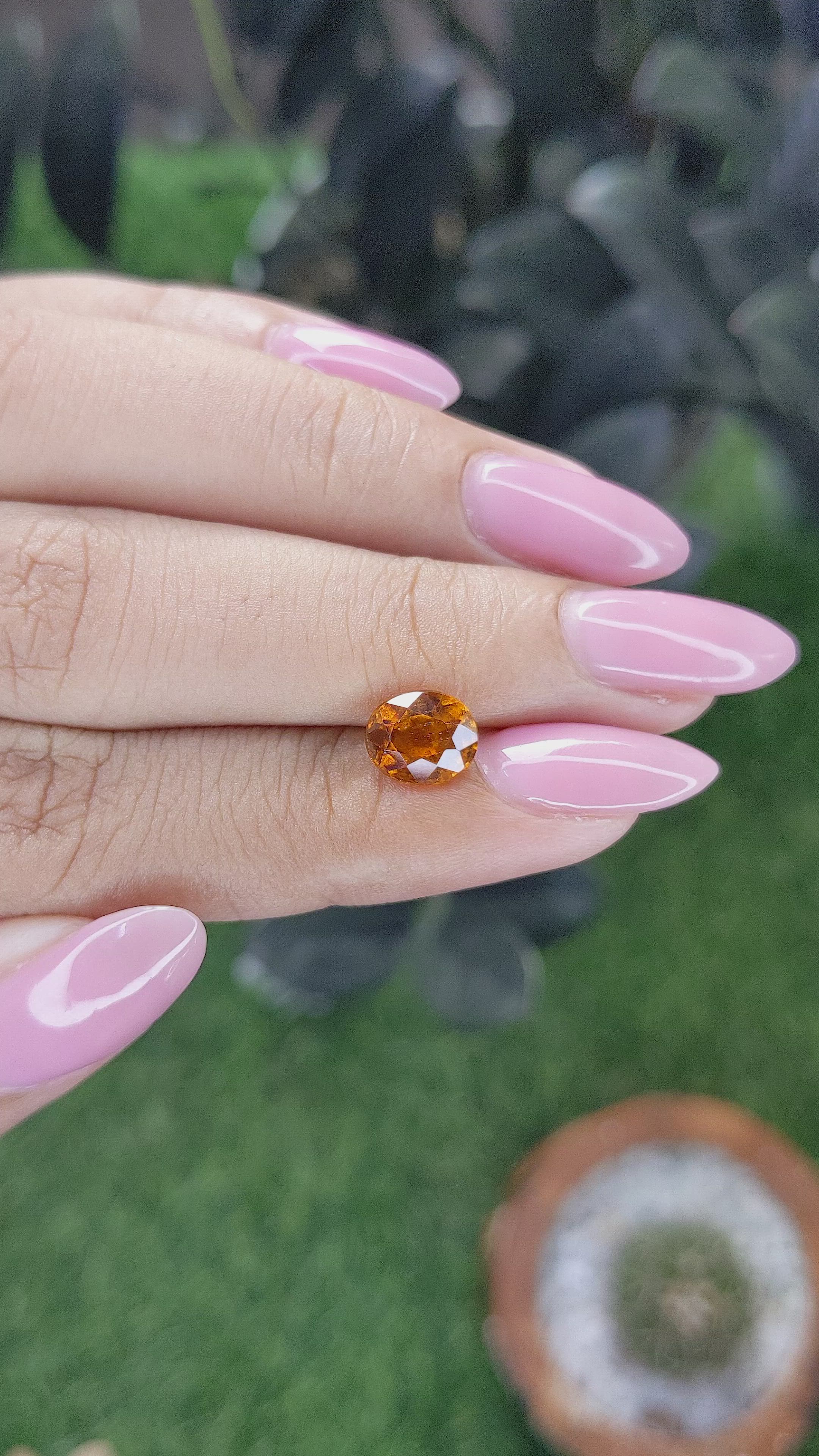 1.68 Ct. Golden Orange Hessonite Garnet Size Video