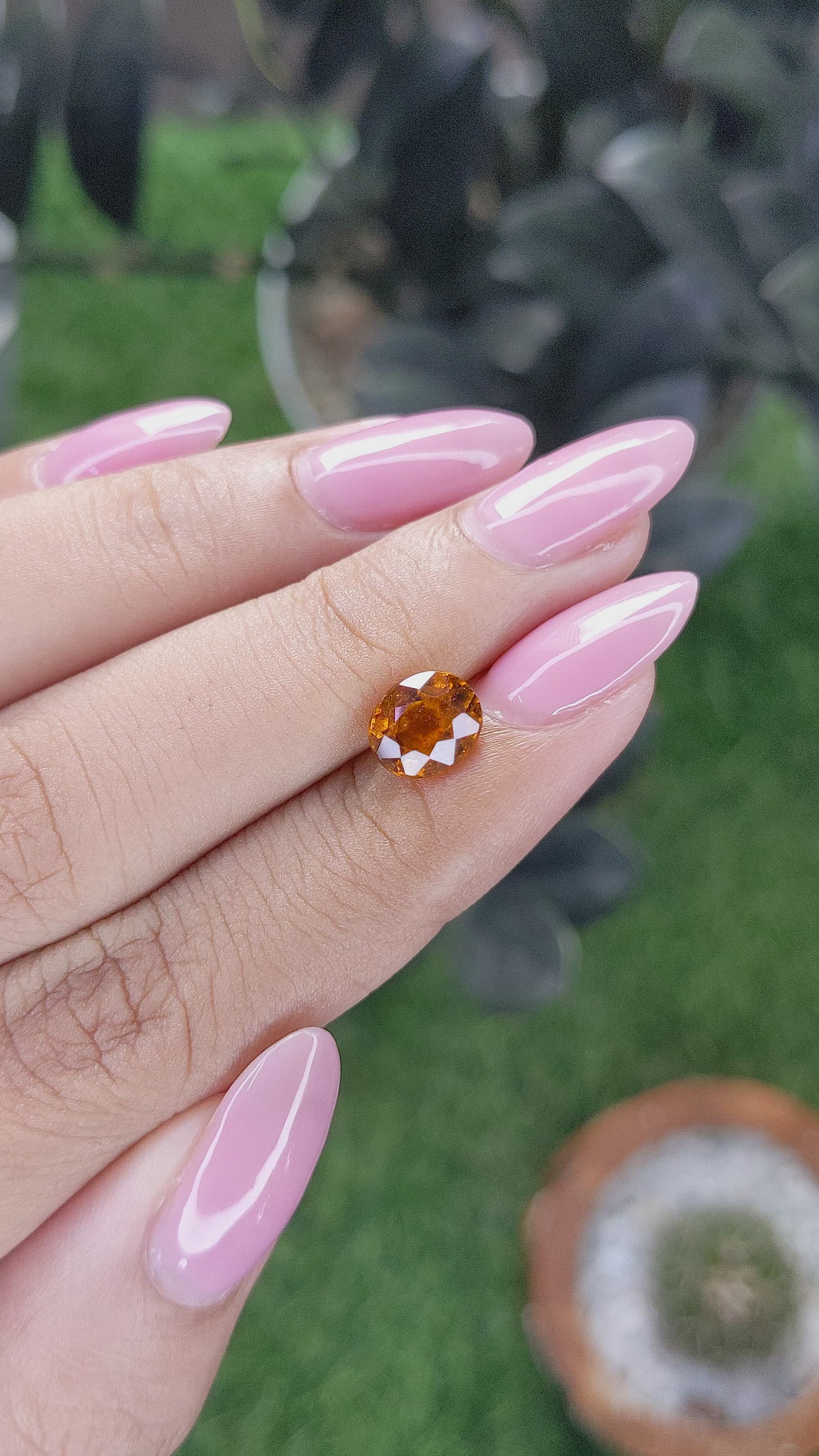 1.68 Ct. Golden Orange Hessonite Garnet Size Video
