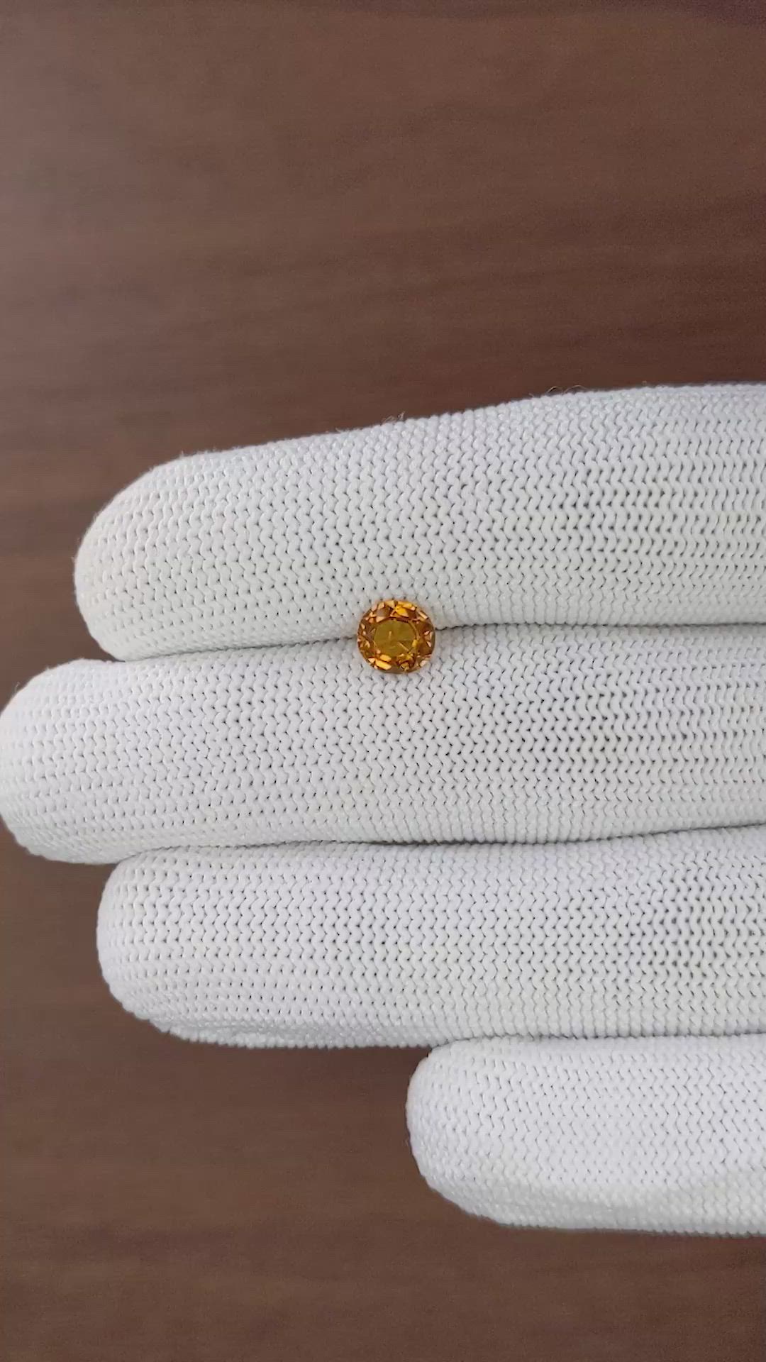 0.94 Ct. Golden Orange Hessonite Garnet Size Video