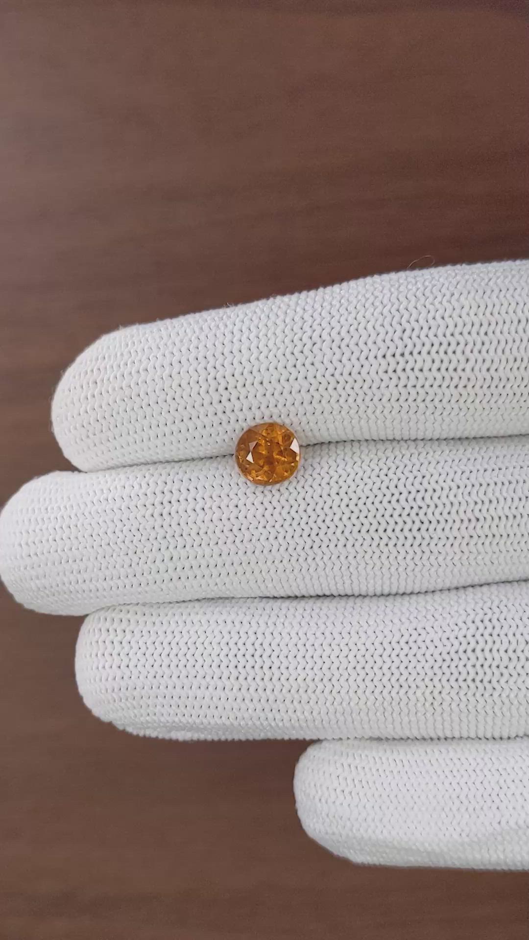 1.70 Ct. Golden Orange Hessonite Garnet Size Video