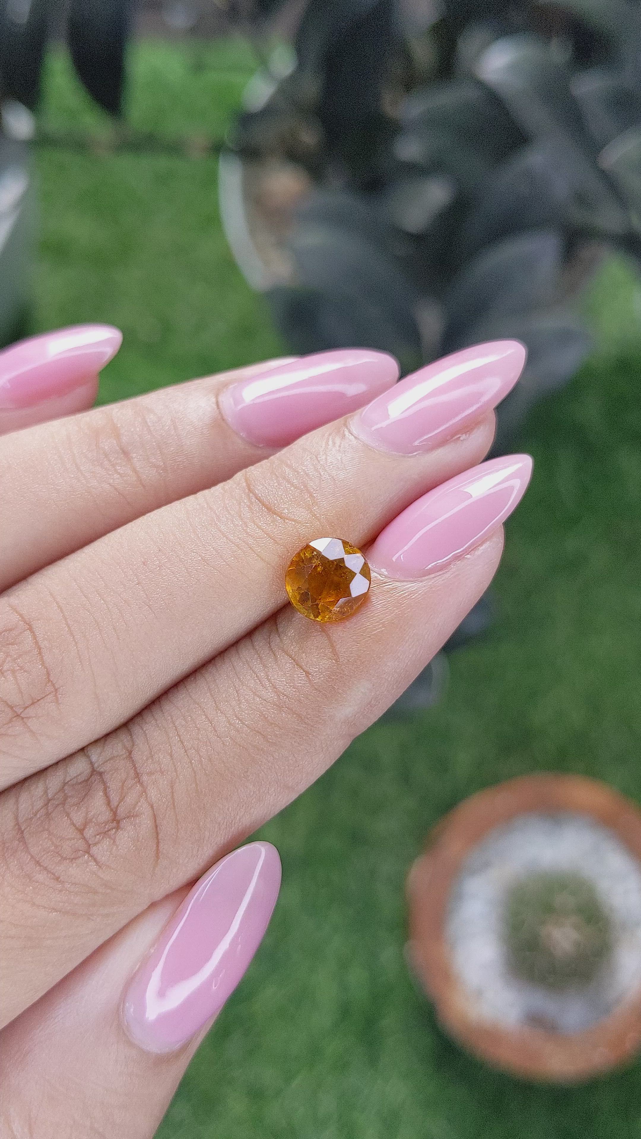 1.70 Ct. Golden Orange Hessonite Garnet Size Video