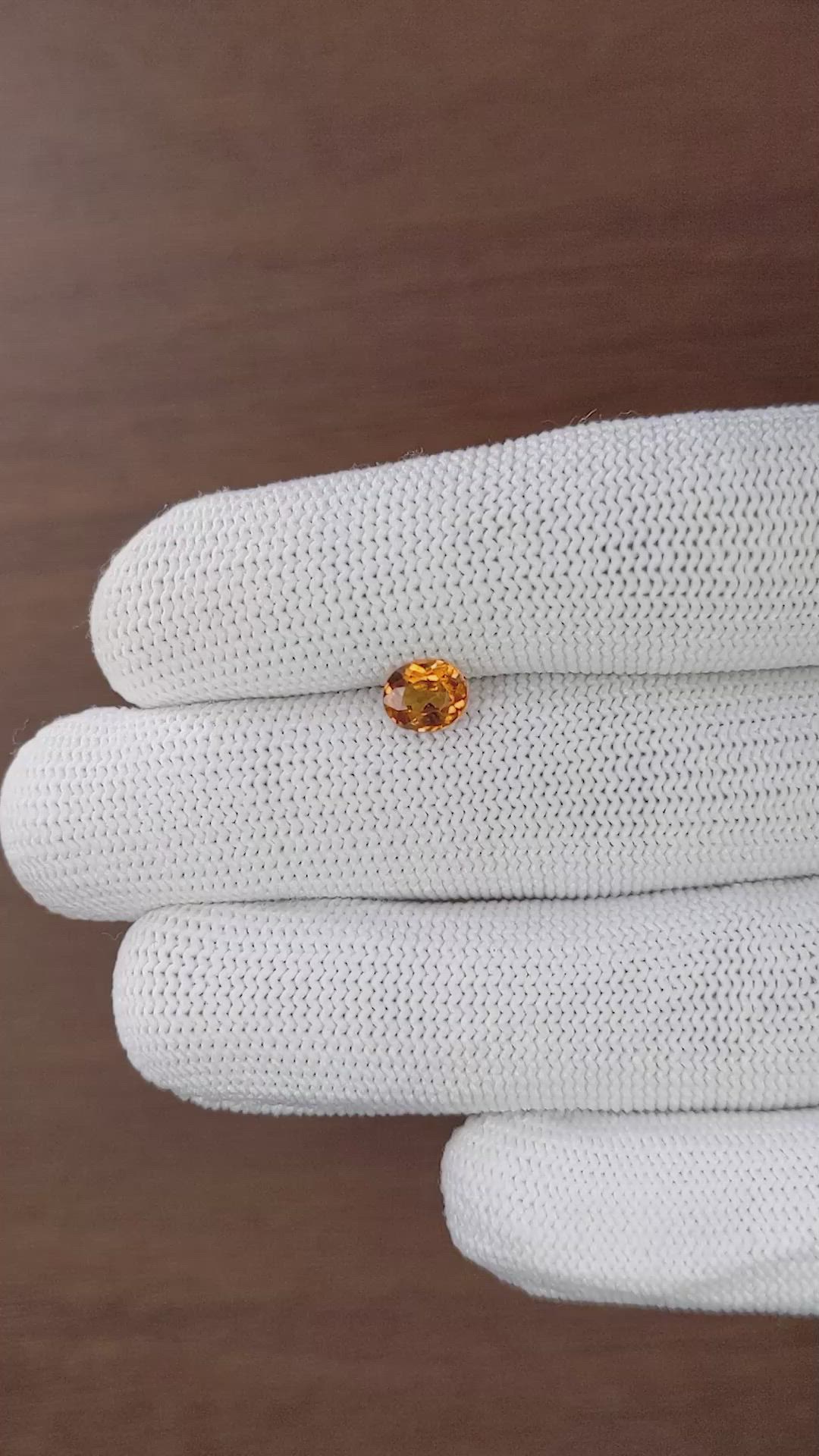 0.96 Ct. Golden Orange Hessonite Garnet Size Video