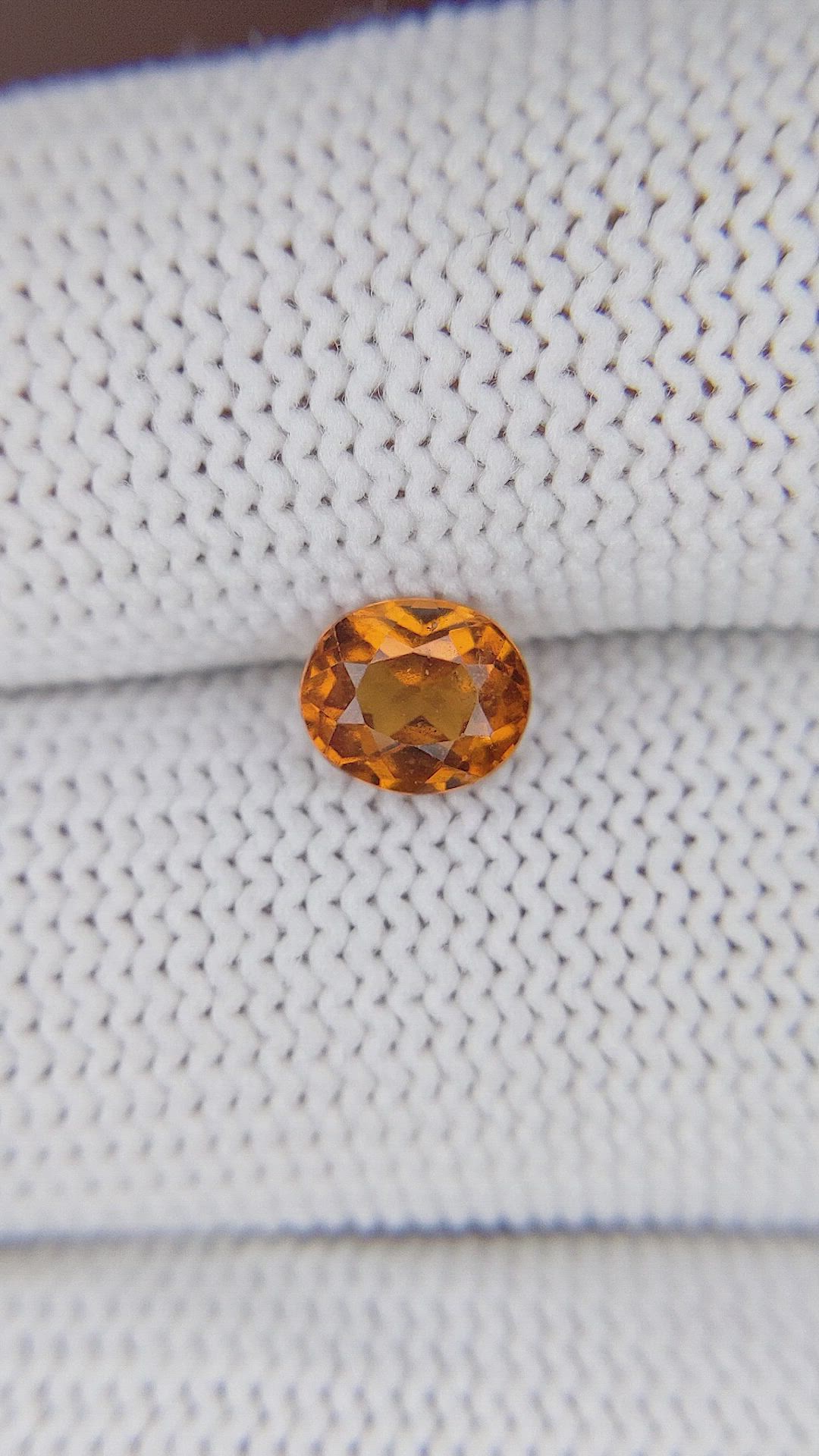 0.96 Ct. Golden Orange Hessonite Garnet Size Video