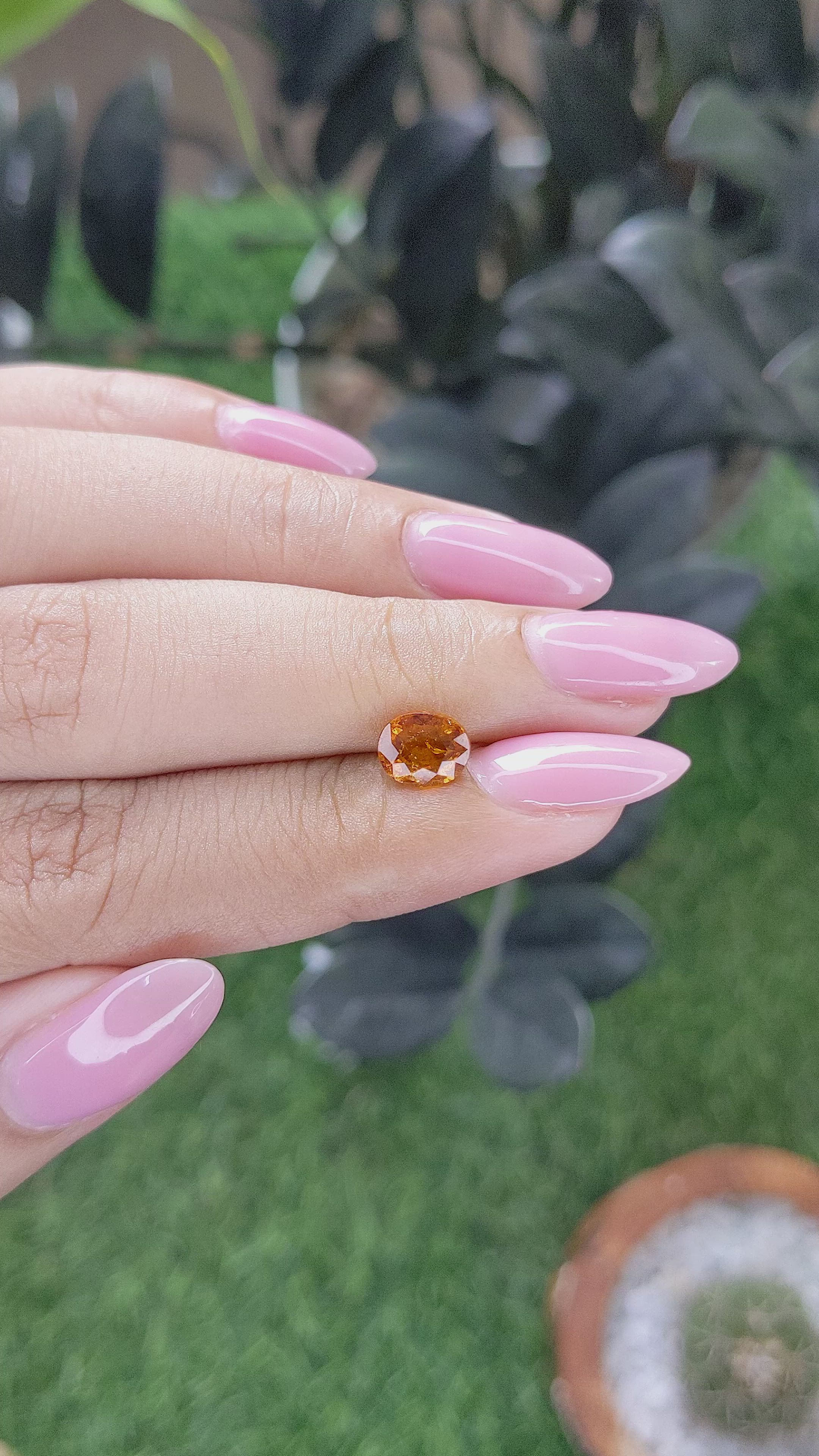 1.19 Ct. Golden Orange Hessonite Garnet Size Video