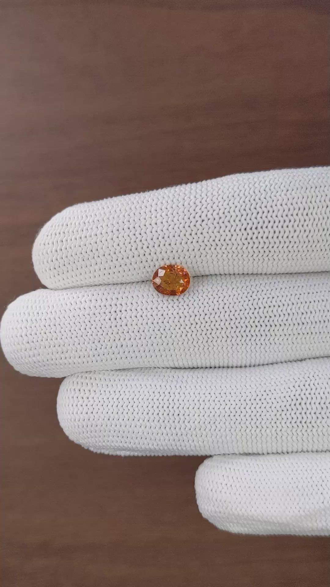 1.19 Ct. Golden Orange Hessonite Garnet Size Video