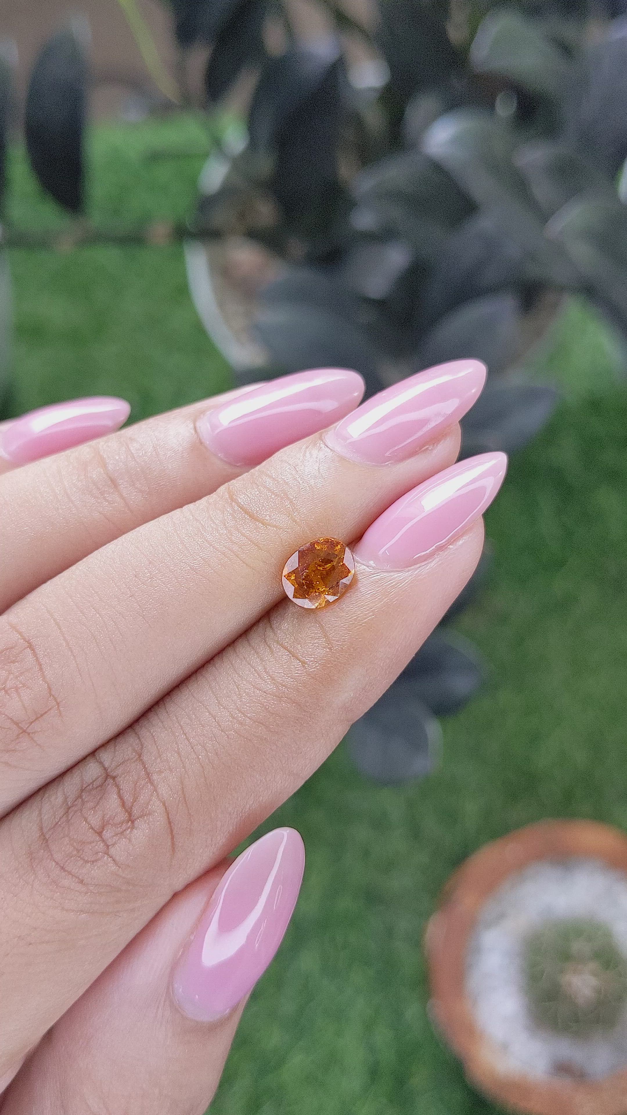 1.19 Ct. Golden Orange Hessonite Garnet Size Video