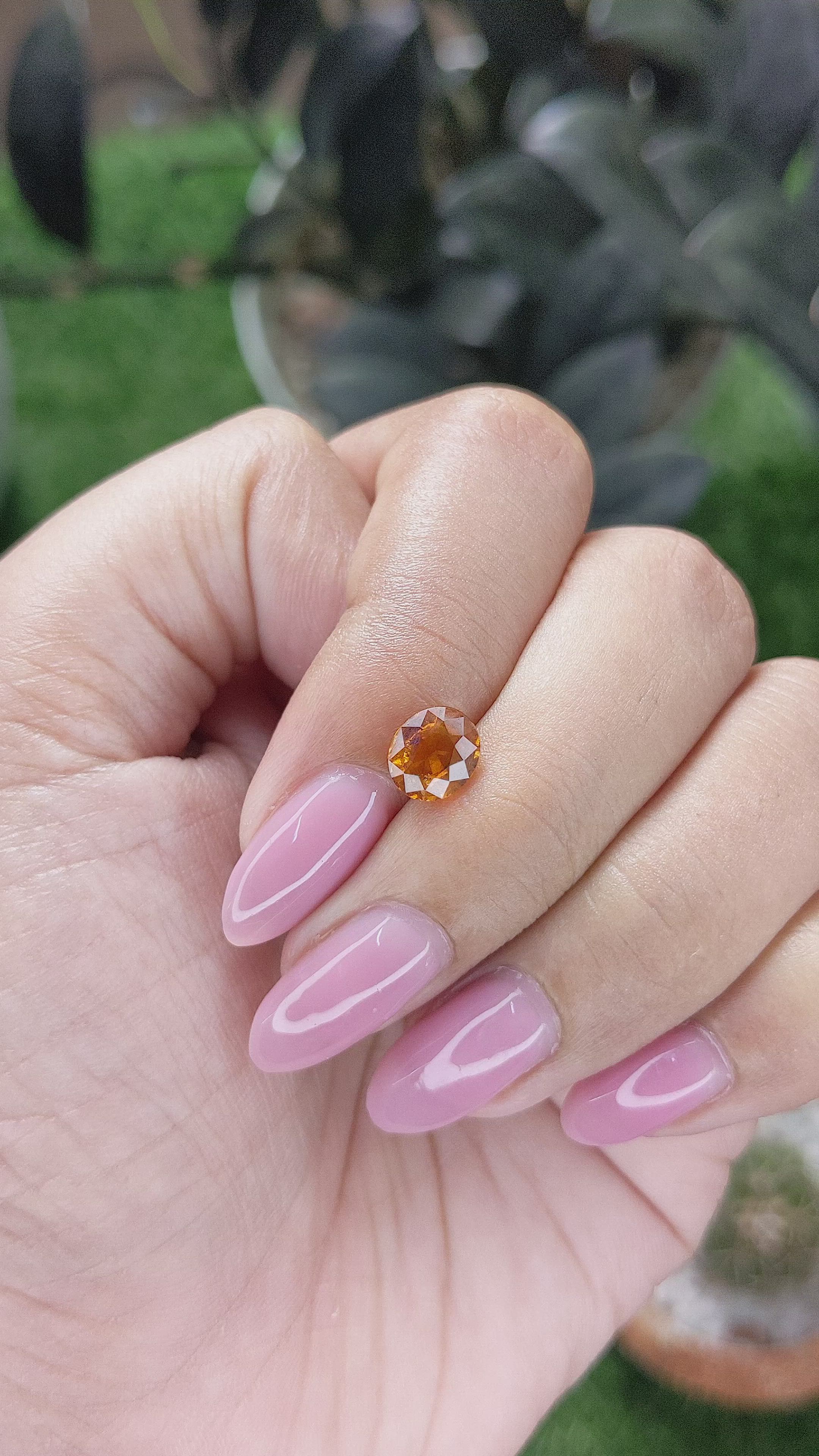 1.41 Ct. Golden Orange Hessonite Garnet Size Video