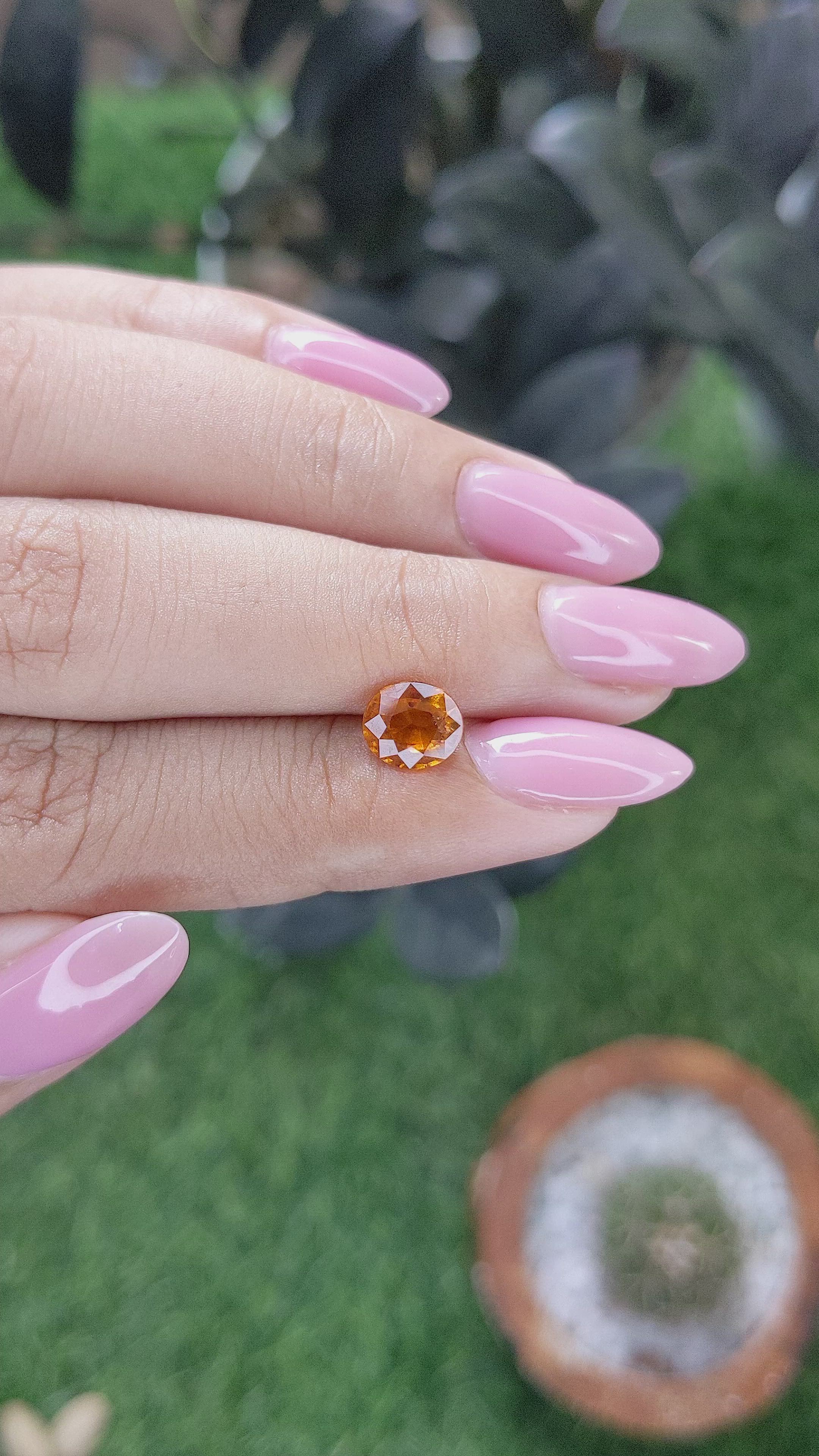 1.41 Ct. Golden Orange Hessonite Garnet Size Video
