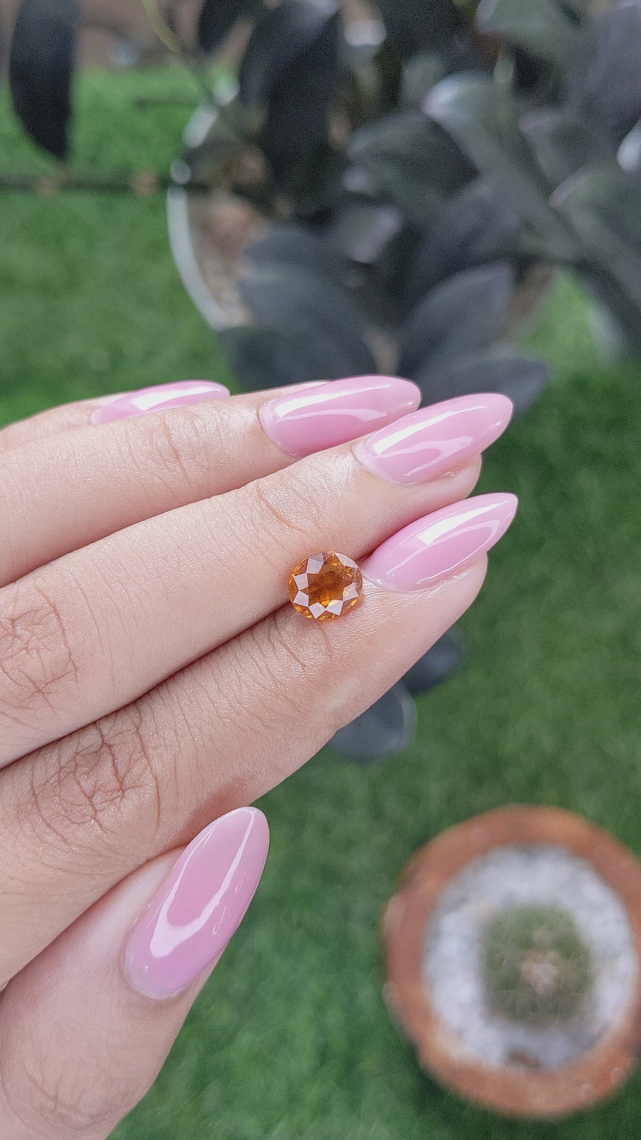 1.41 Ct. Golden Orange Hessonite Garnet Size Video