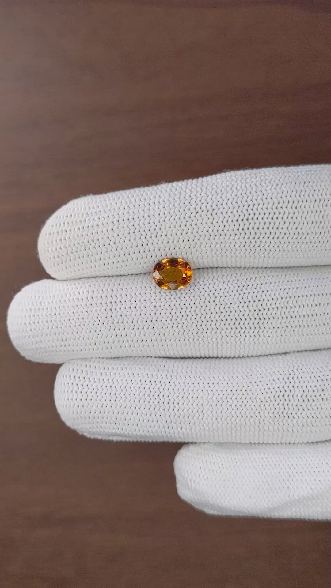 1.42 Ct. Golden Orange Hessonite Garnet Size Video