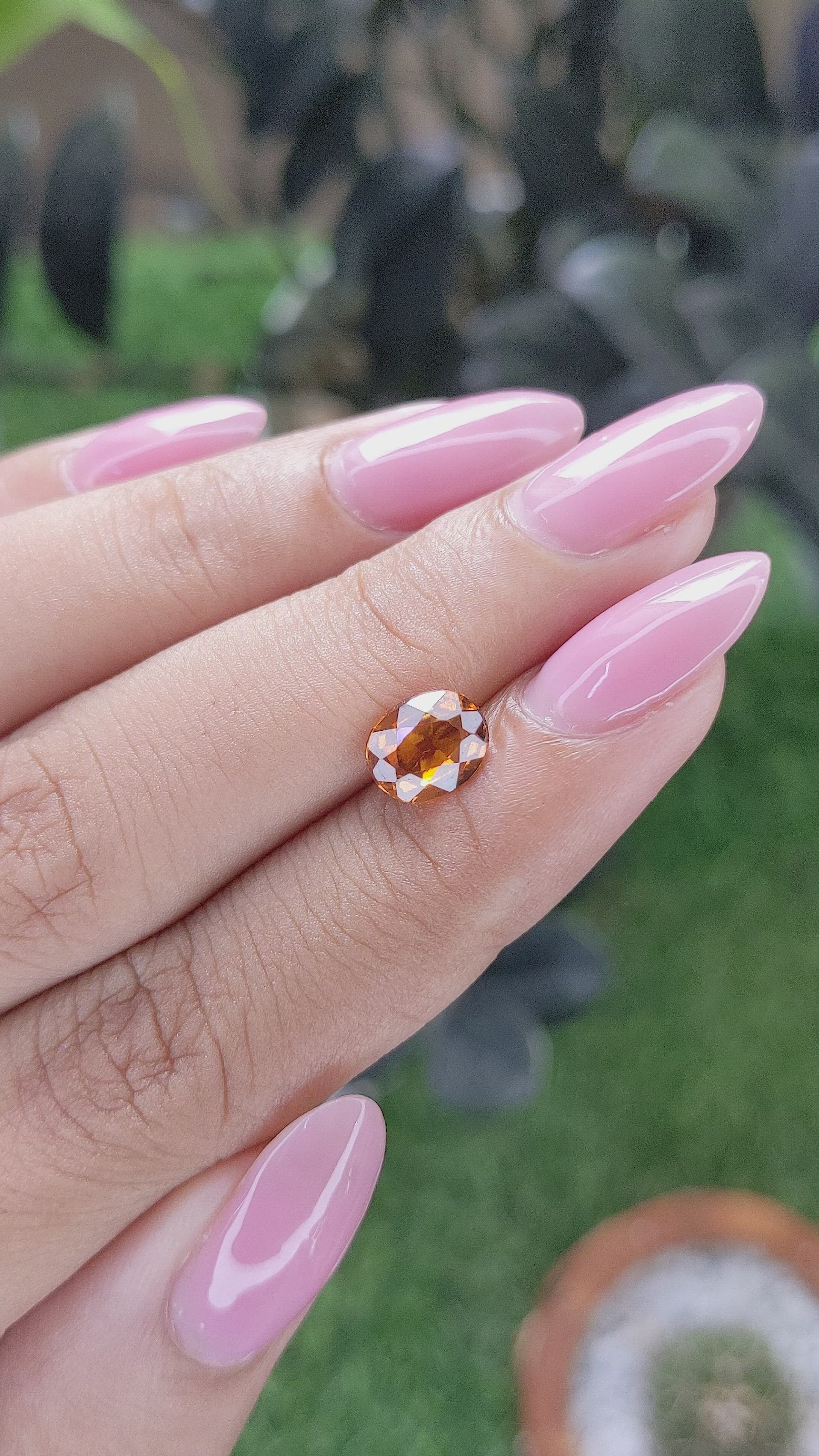 1.42 Ct. Golden Orange Hessonite Garnet Size Video