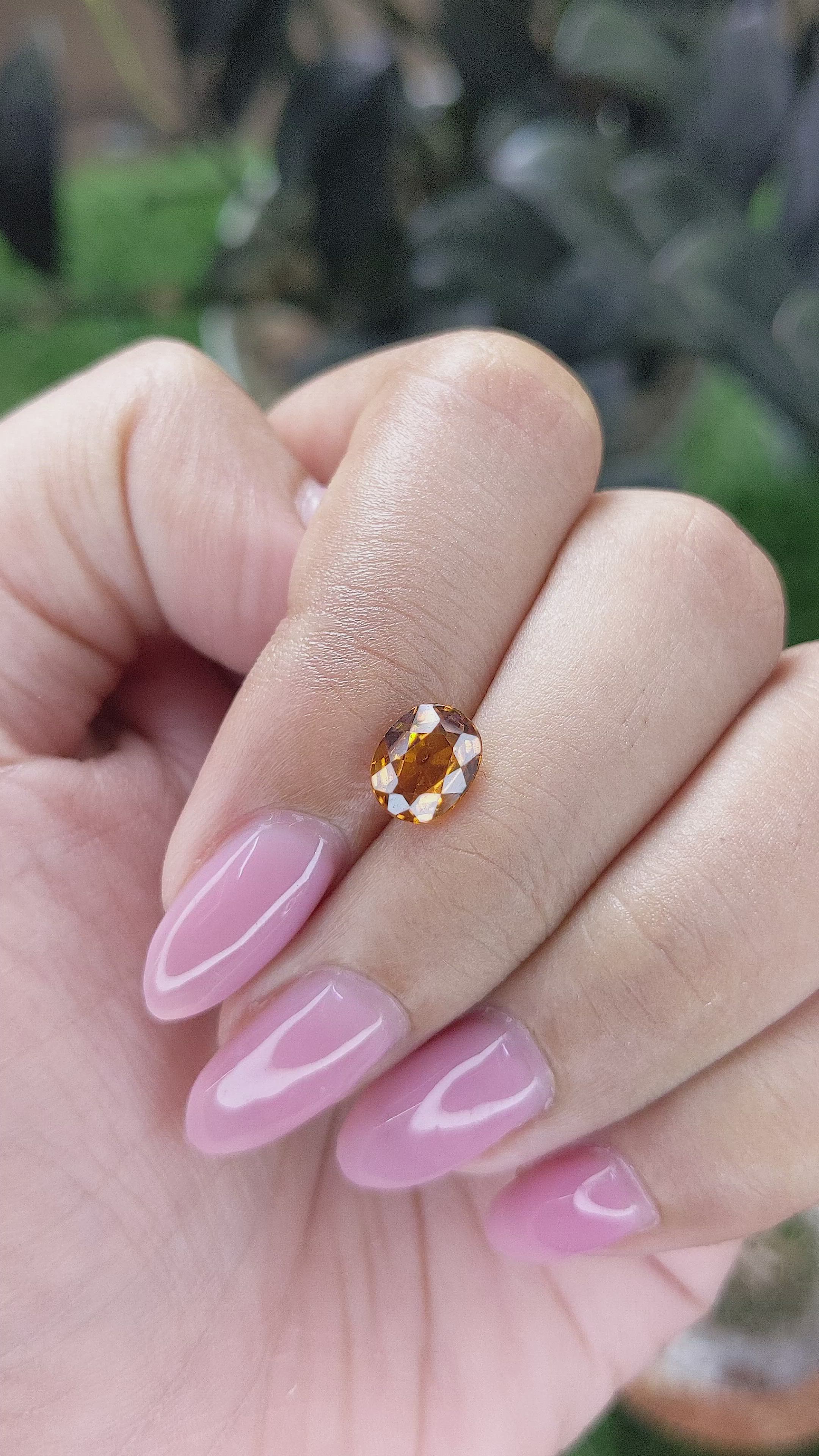 1.42 Ct. Golden Orange Hessonite Garnet Size Video