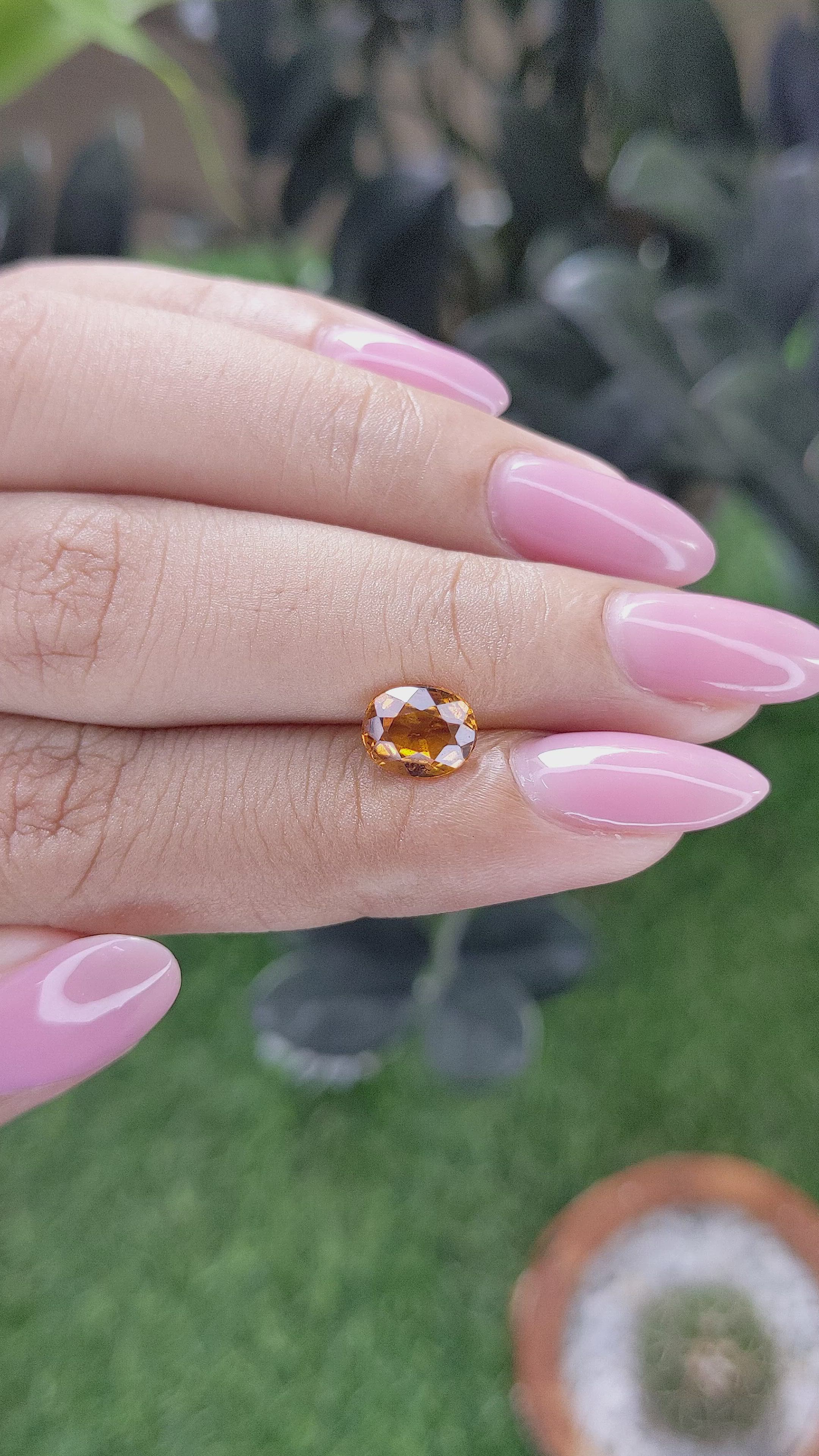 1.42 Ct. Golden Orange Hessonite Garnet Size Video