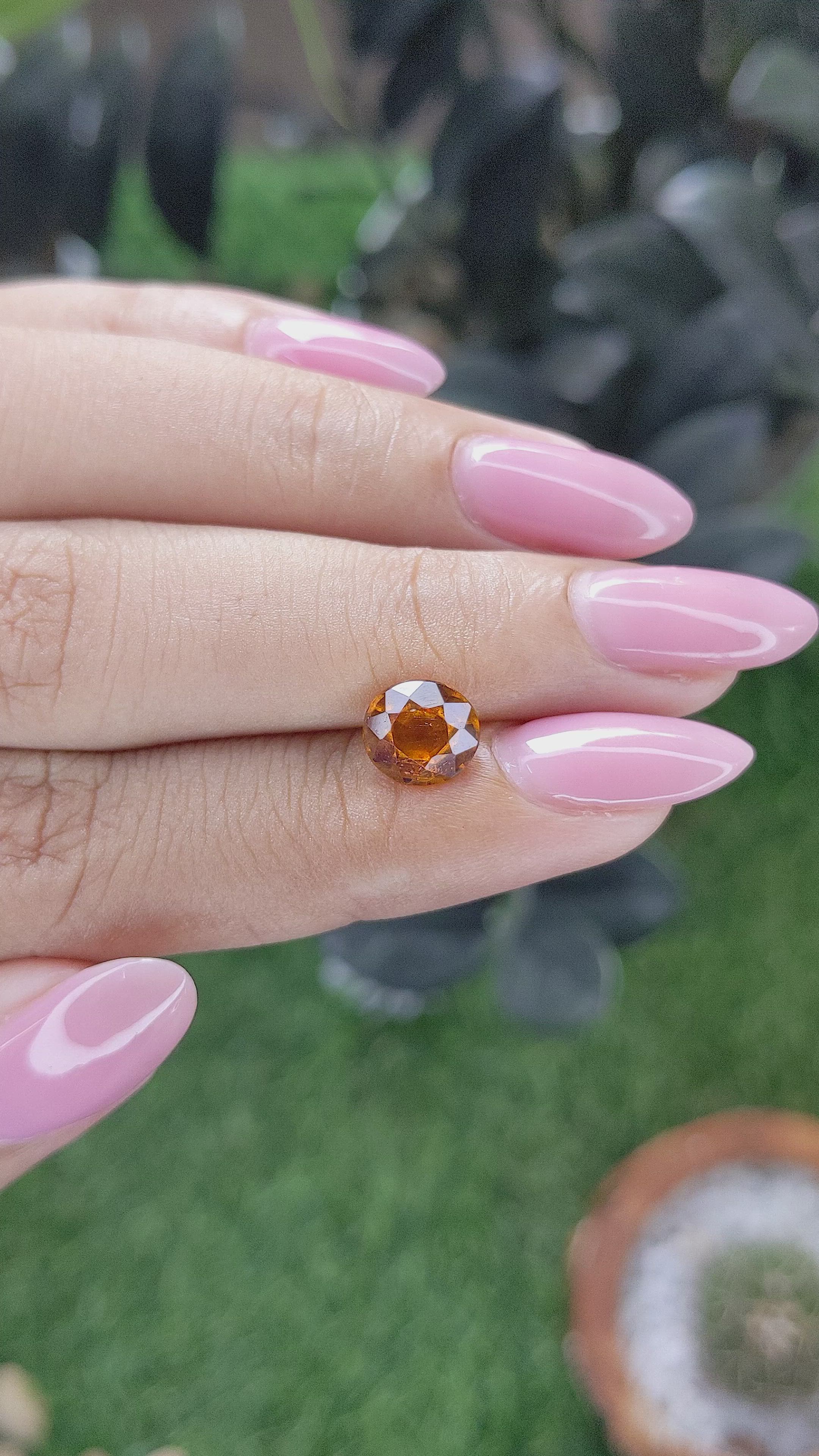 1.71 Ct. Golden Orange Hessonite Garnet Size Video