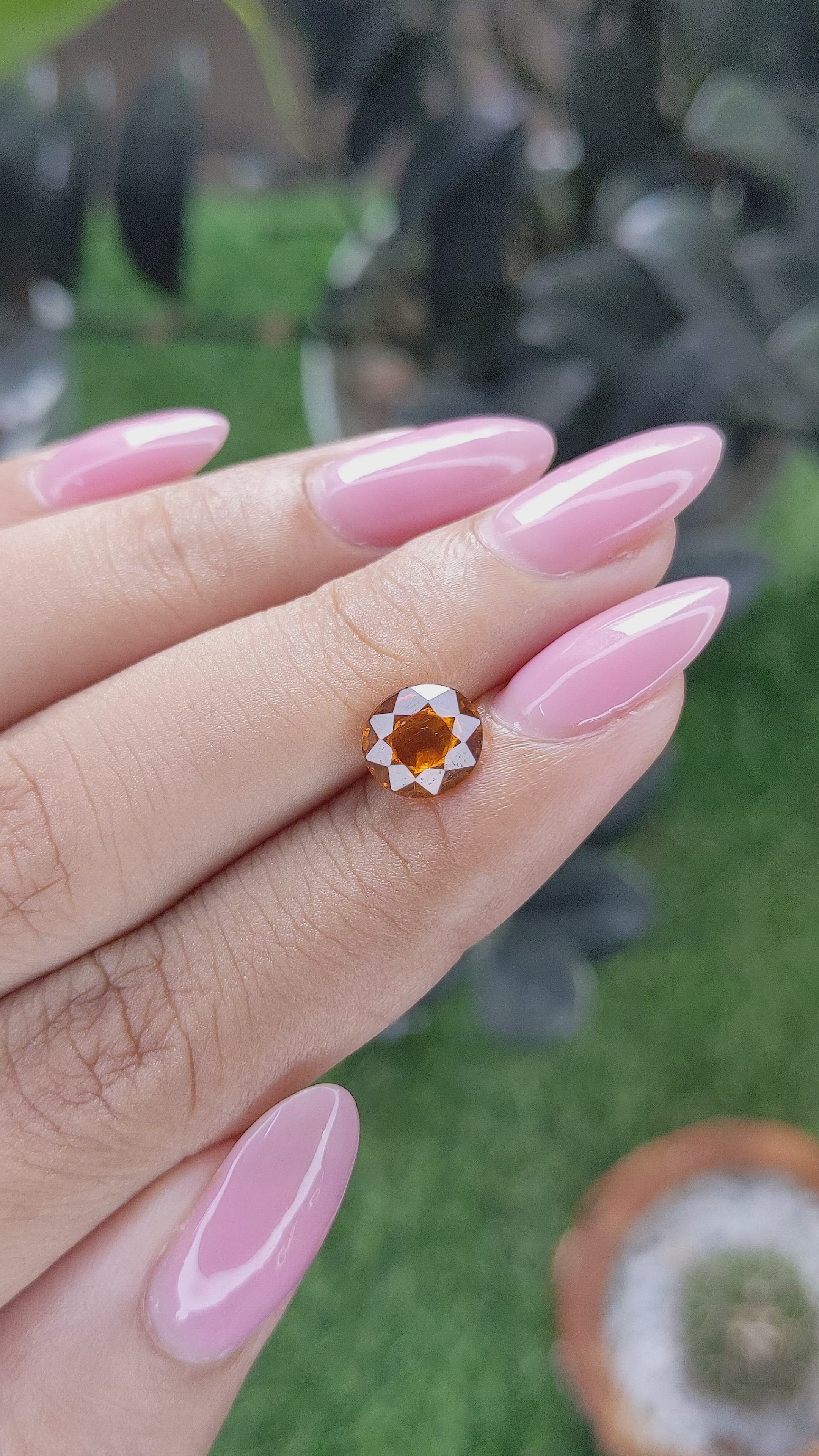1.71 Ct. Golden Orange Hessonite Garnet Size Video