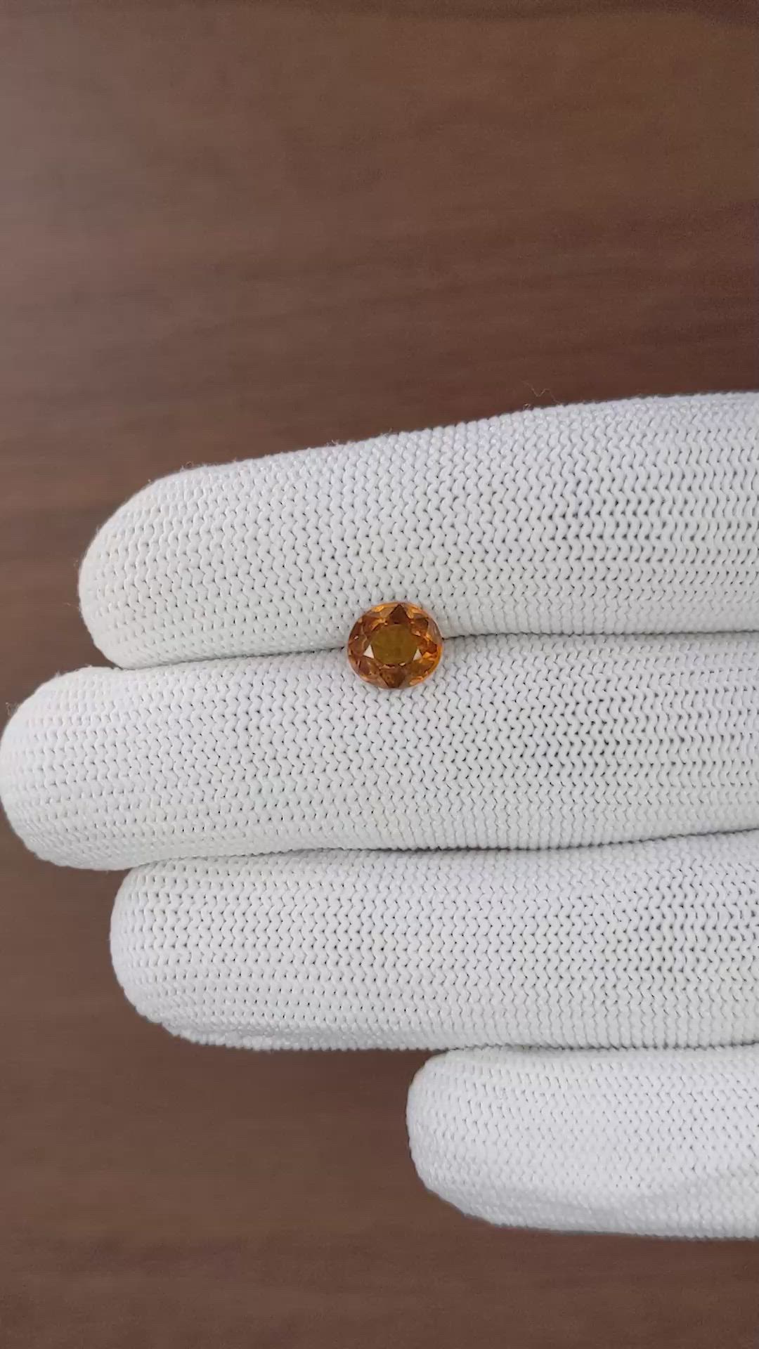 1.71 Ct. Golden Orange Hessonite Garnet Size Video