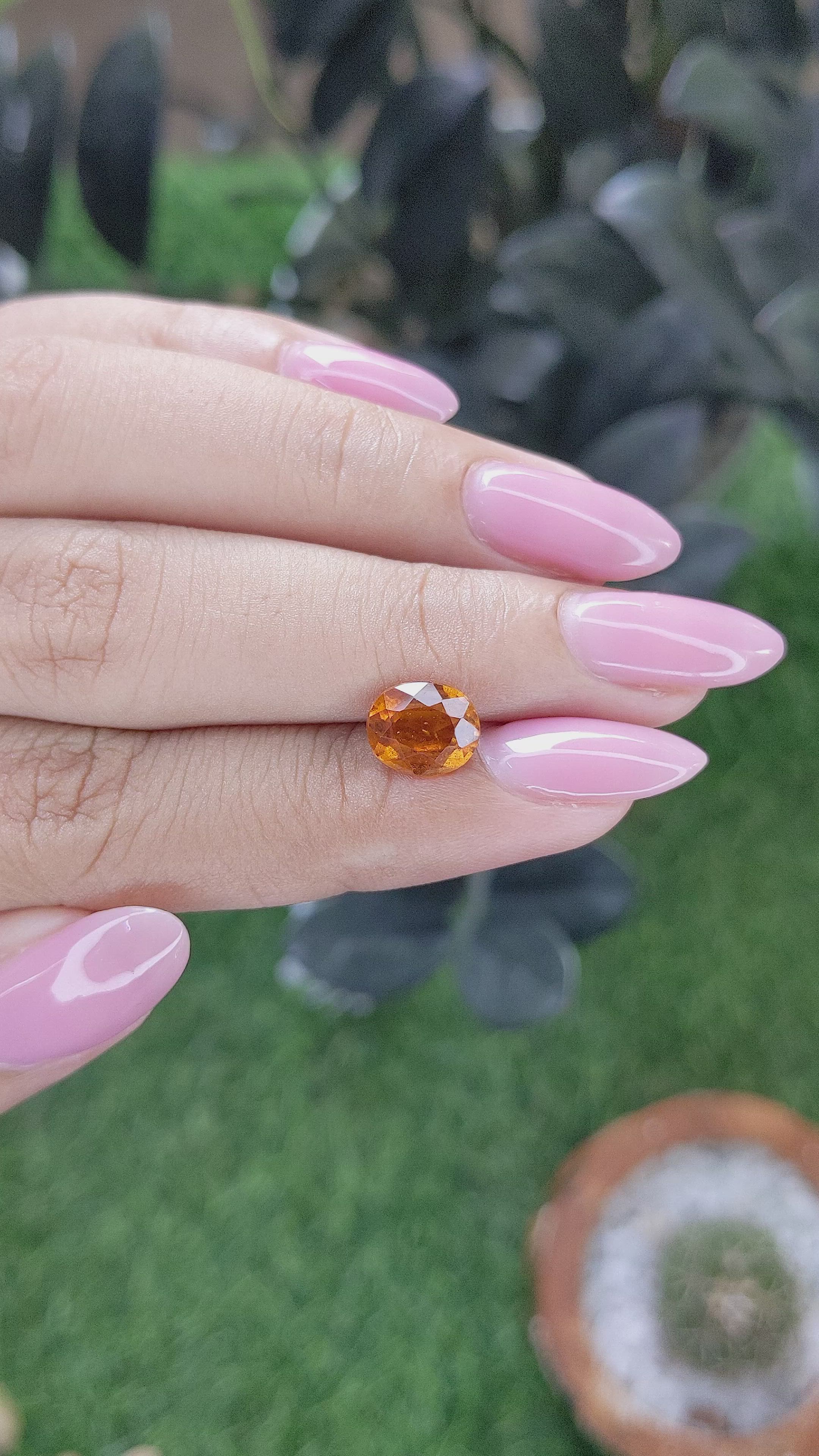 1.94 Ct. Golden Orange Hessonite Garnet Size Video