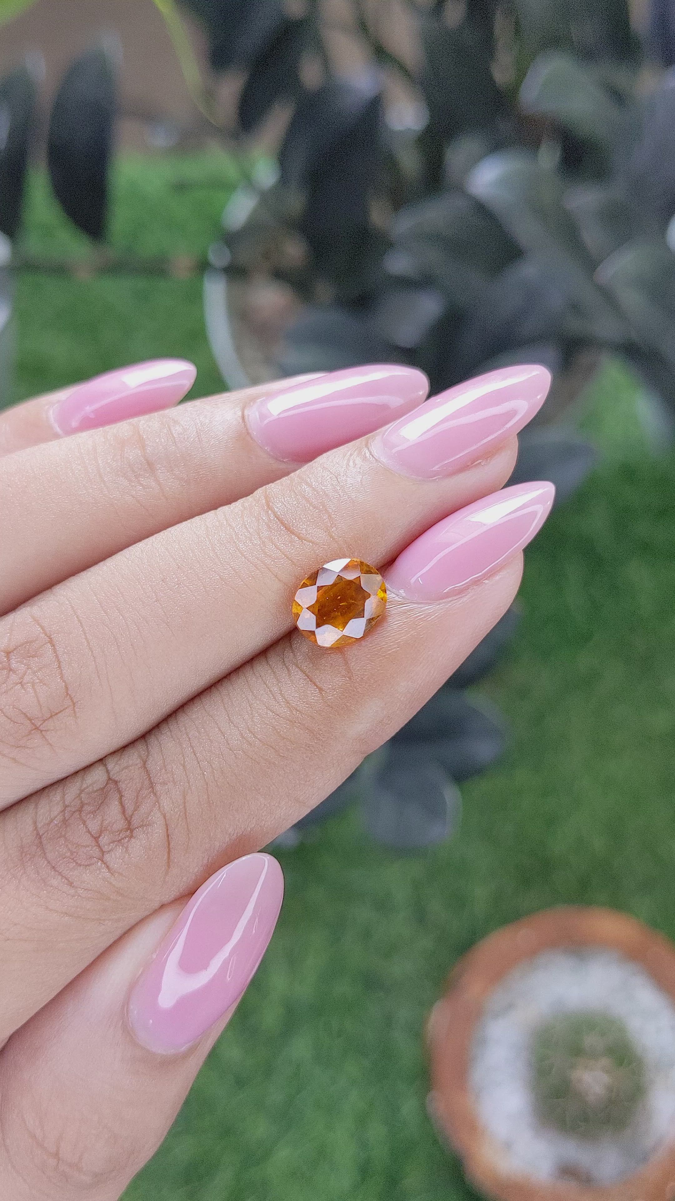 1.94 Ct. Golden Orange Hessonite Garnet Size Video