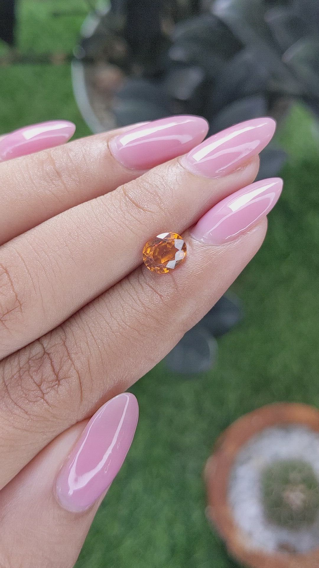 1.25 Ct. Golden Orange Hessonite Garnet Size Video