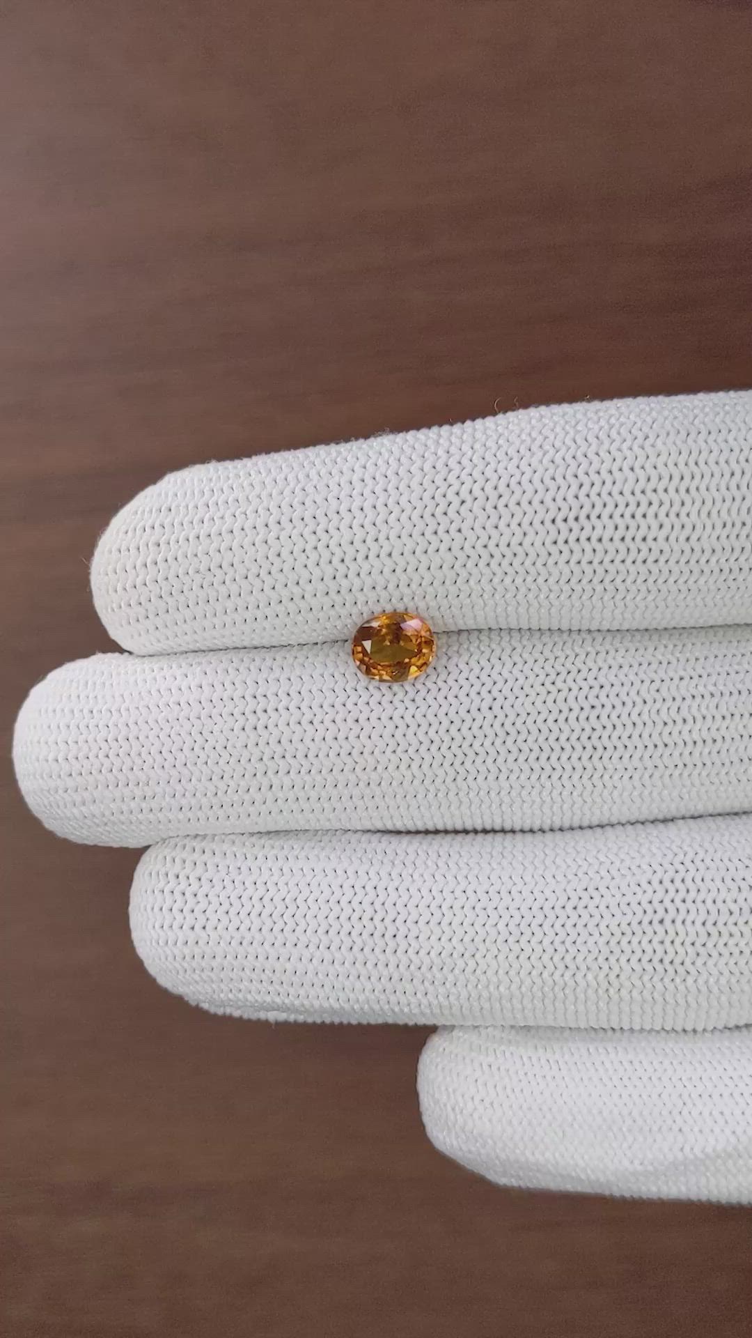 1.25 Ct. Golden Orange Hessonite Garnet Size Video