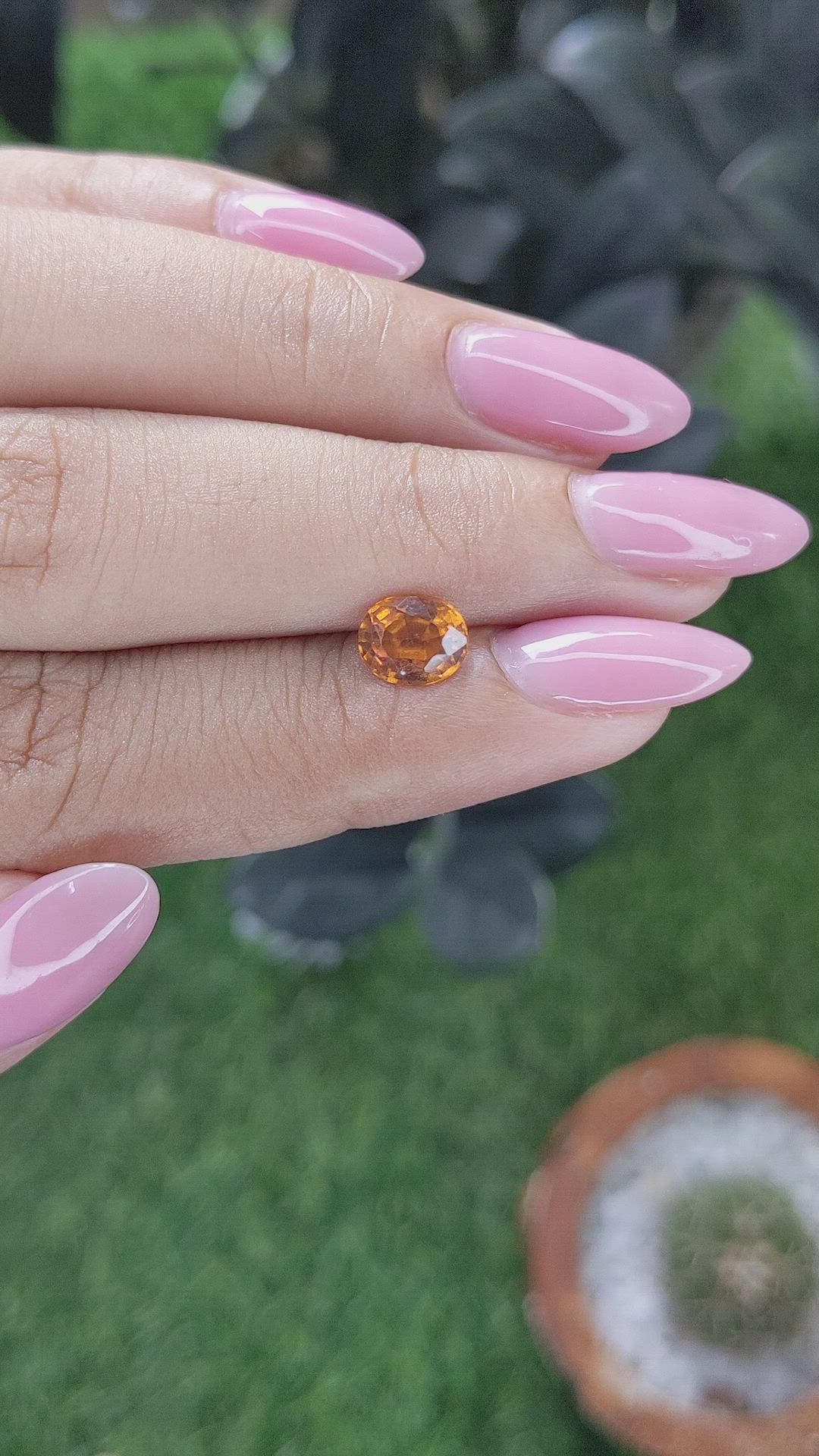 1.25 Ct. Golden Orange Hessonite Garnet Size Video
