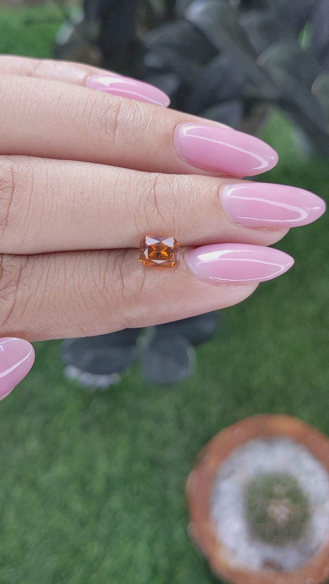 1.12 Ct. Golden Orange Hessonite Garnet Size Video