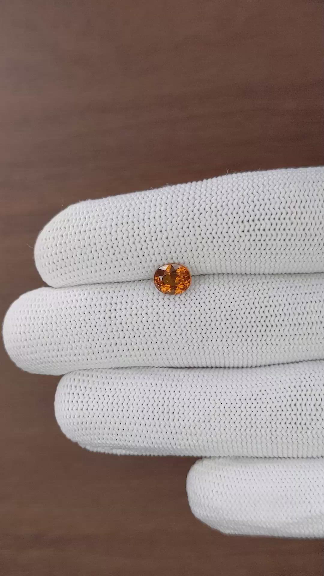 1.24 Ct. Golden Orange Hessonite Garnet Size Video
