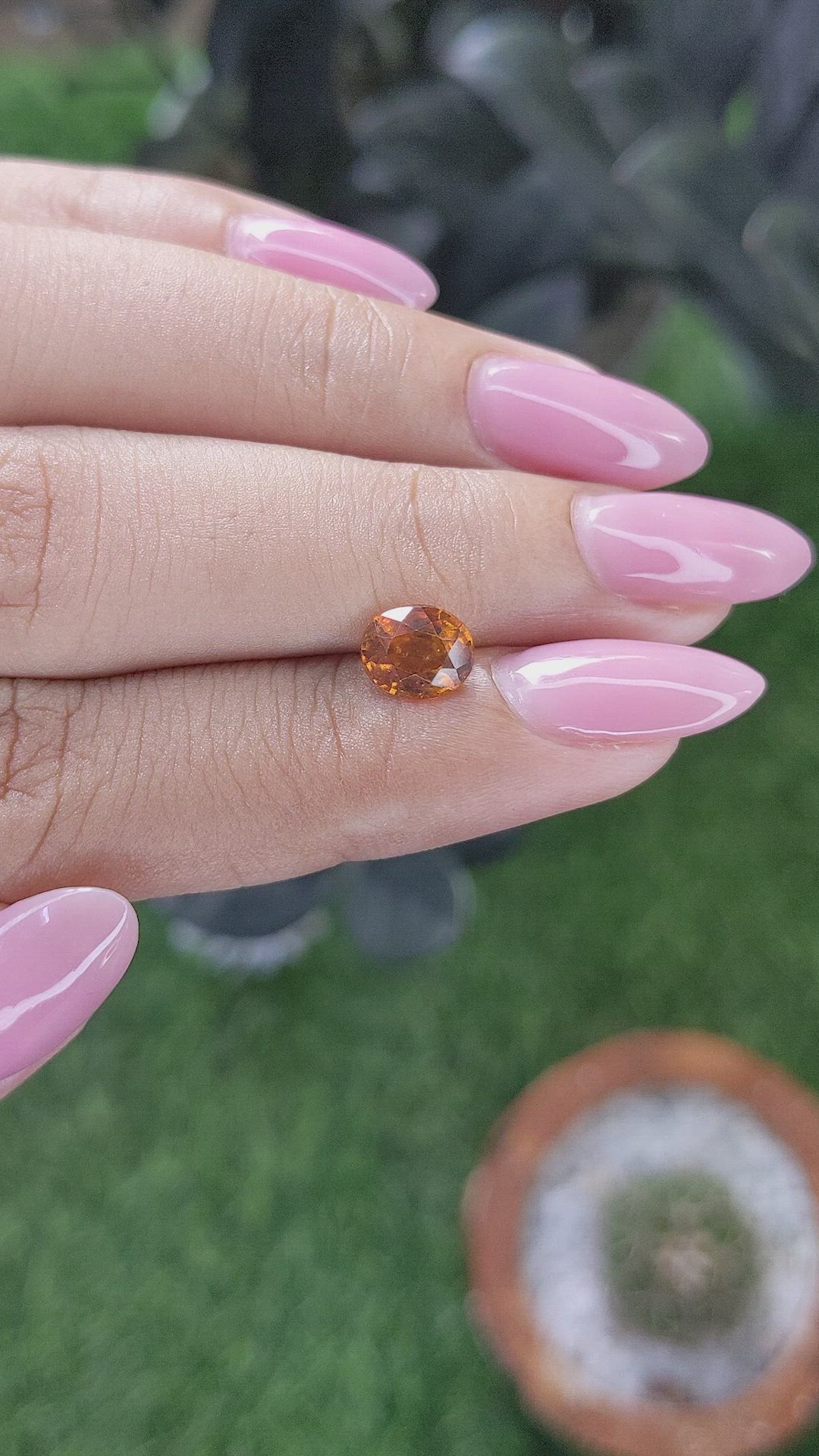 1.24 Ct. Golden Orange Hessonite Garnet Size Video