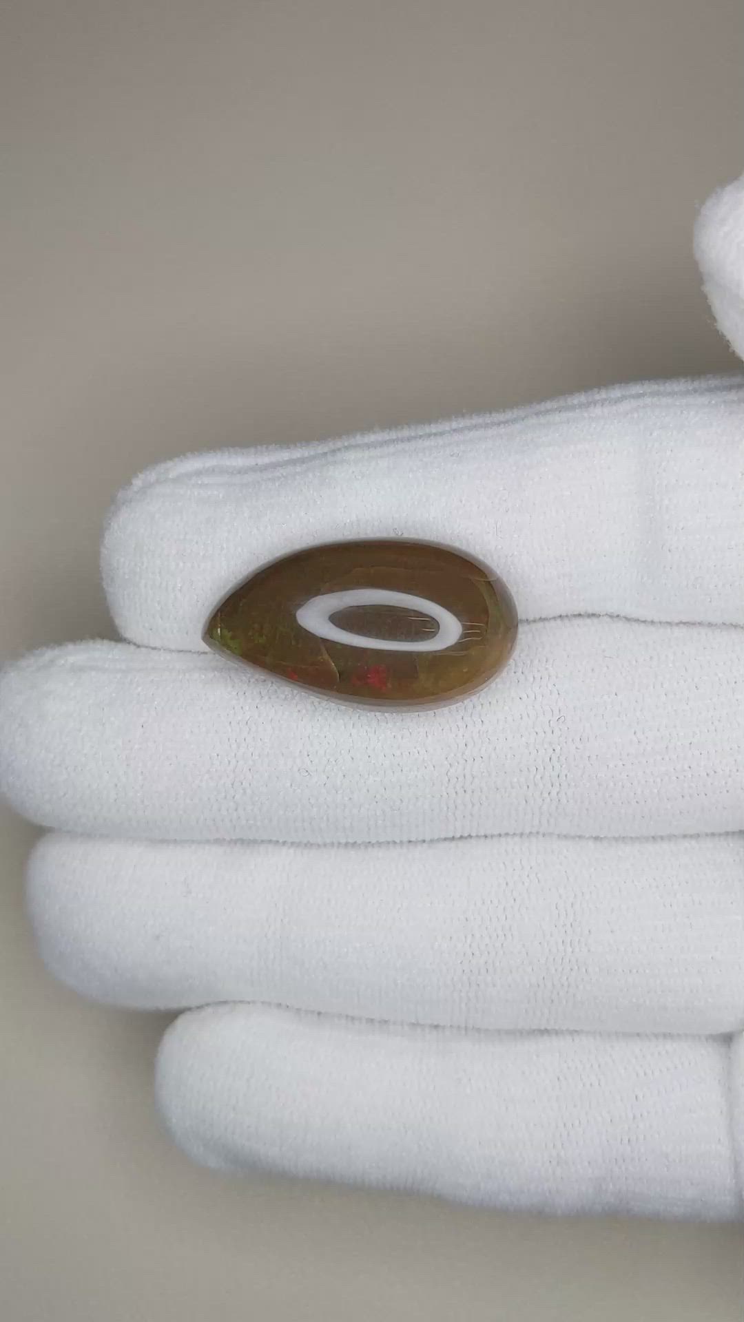18.47 Ct. Multi Color Cabochon White Opal (Light Opal) from Ethiopia Size Video