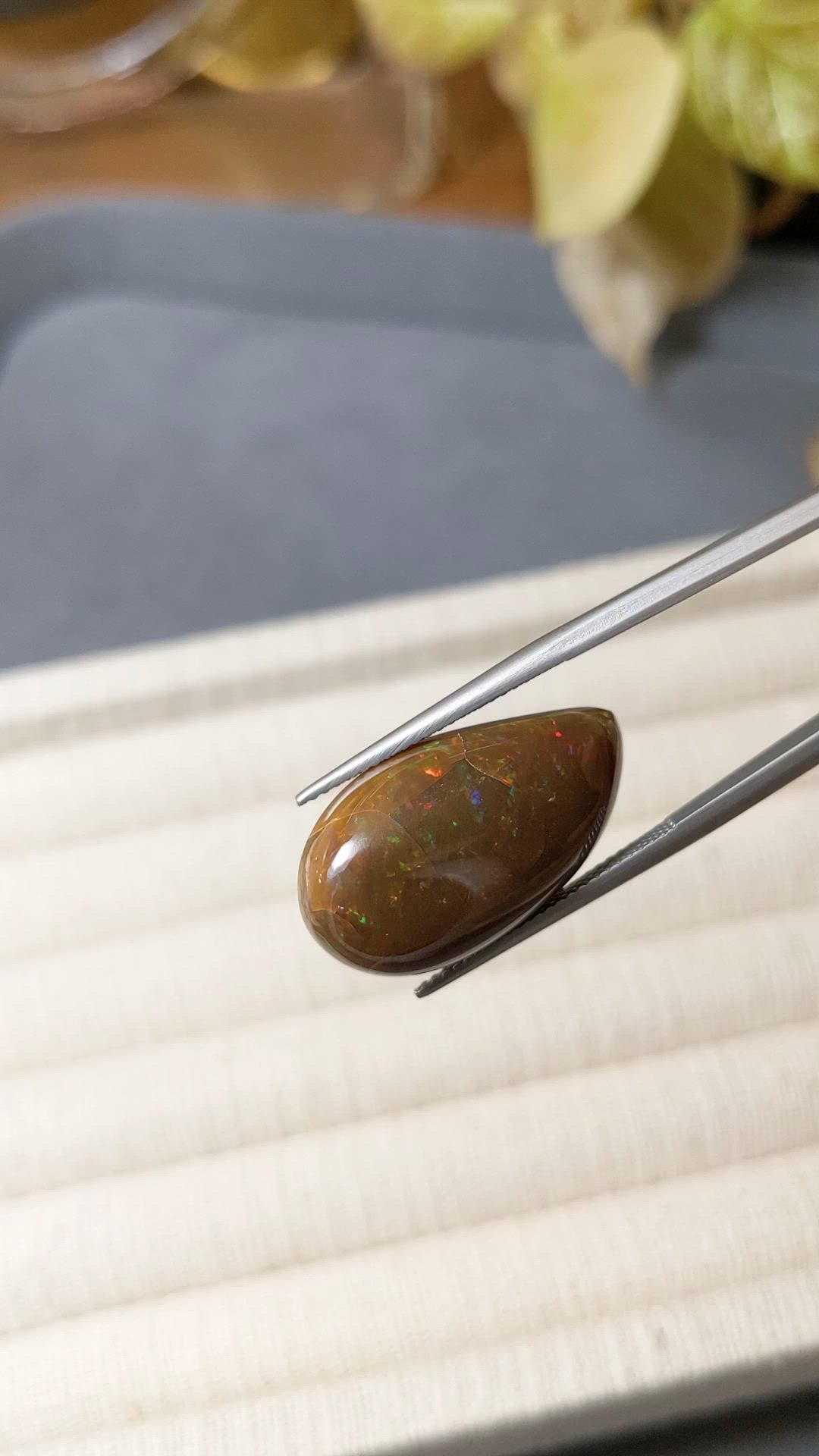 18.47 Ct. Multi Color Cabochon White Opal (Light Opal) from Ethiopia Size Video