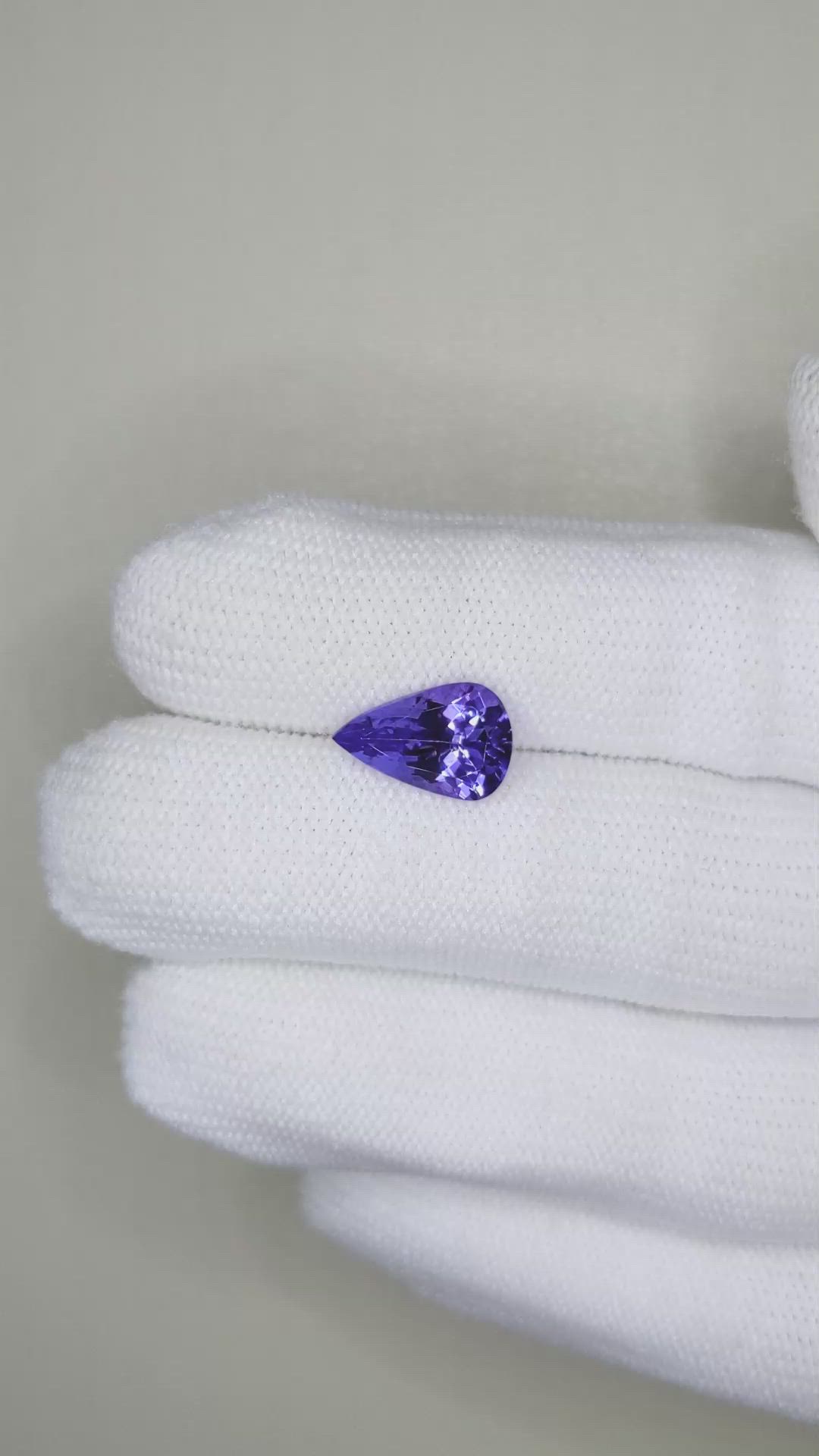 2.77 Ct. Violet Tanzanite from Tanzania Size Video