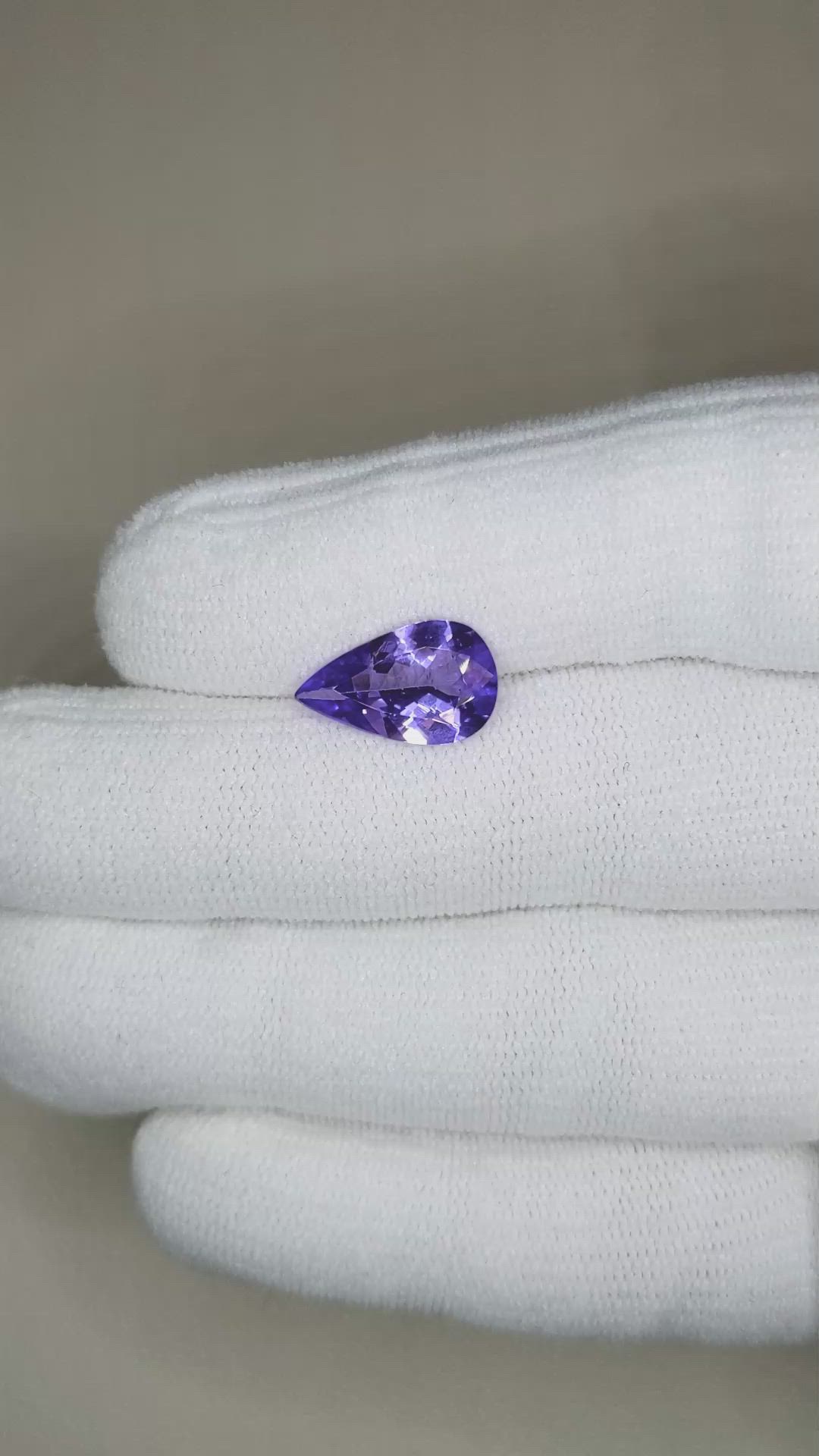 3.30 Ct. Violet Tanzanite from Tanzania Size Video