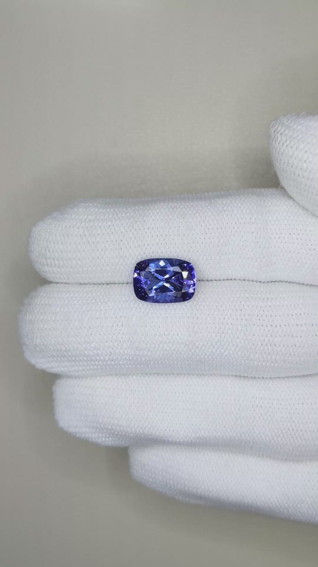 3.23 Ct. Violetish Blue Tanzanite from Tanzania Size Video