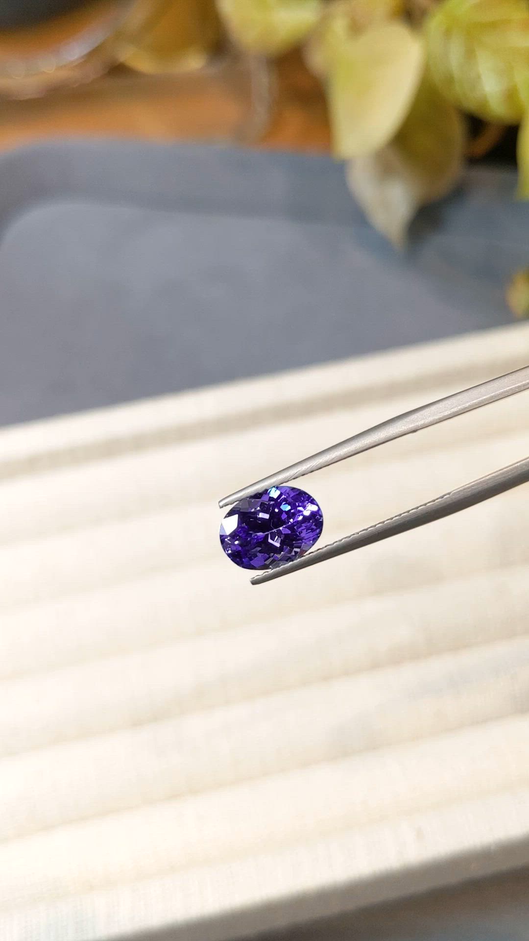 2.68 Ct. Violet Tanzanite from Tanzania Size Video