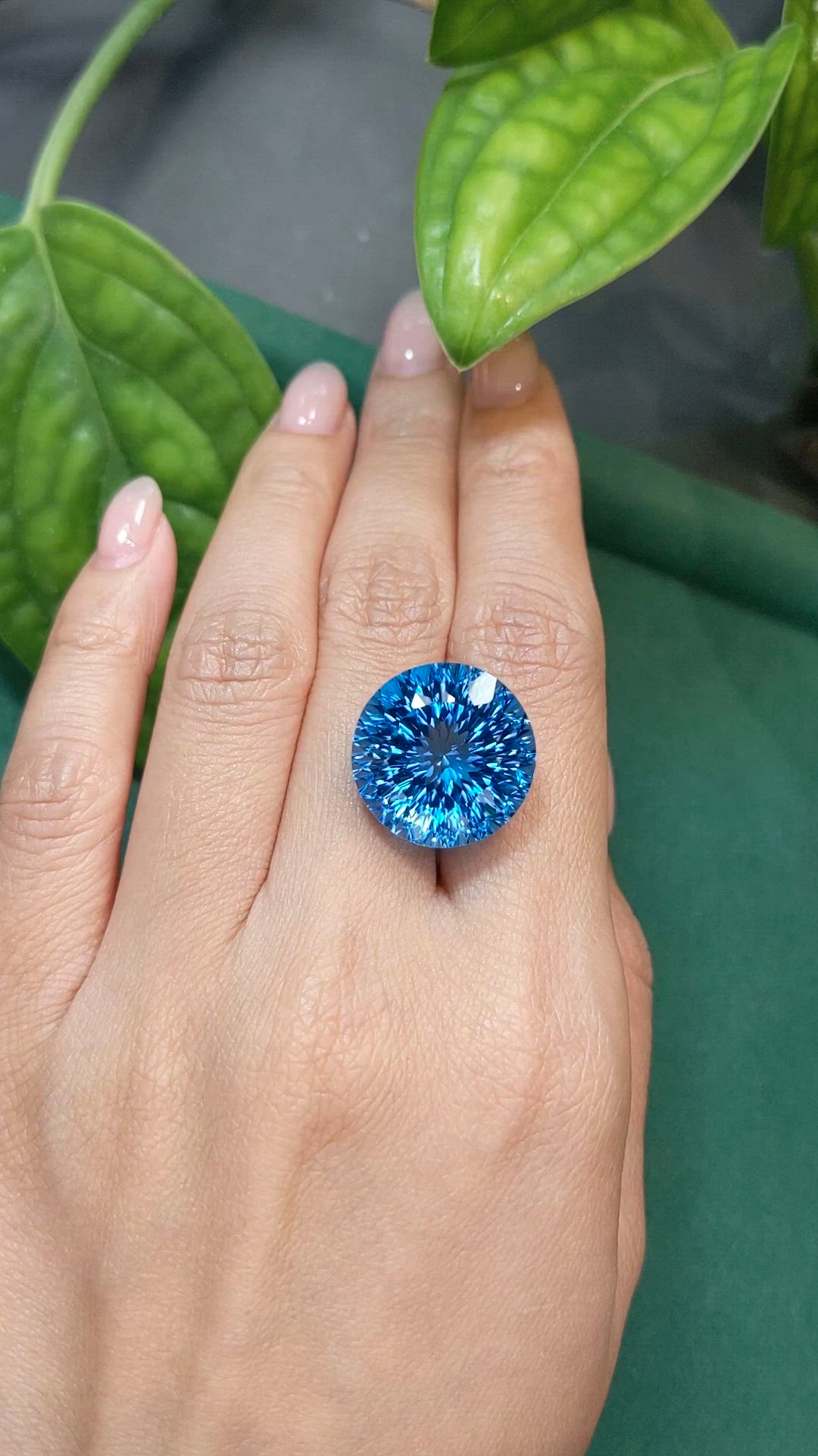 32.15 Ct. Swiss Blue Topaz from Brazil Size Video